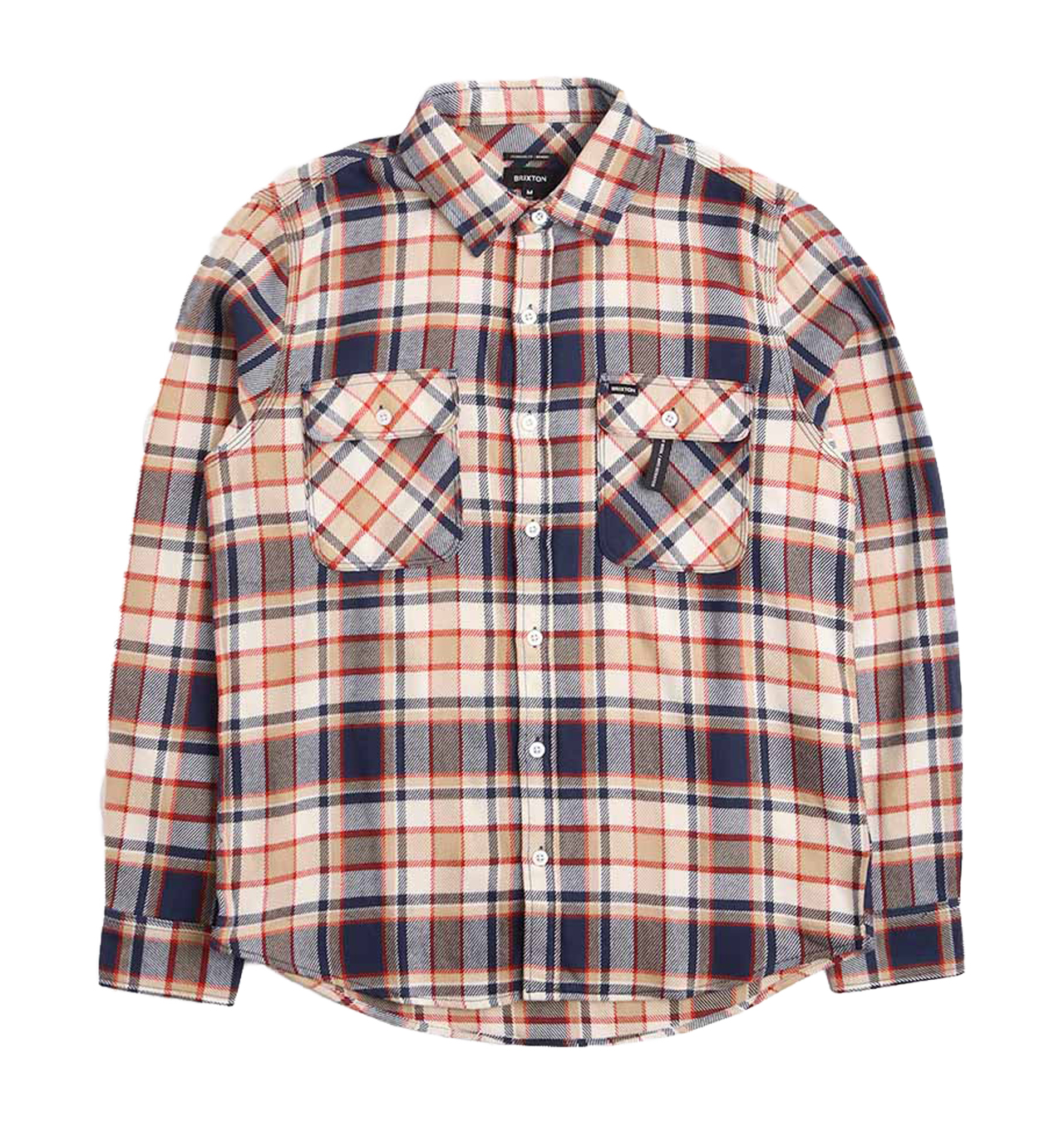 Brixton---Bowery-Flannel-Shirt---Washed-Navy-Barn-Red-Off-White