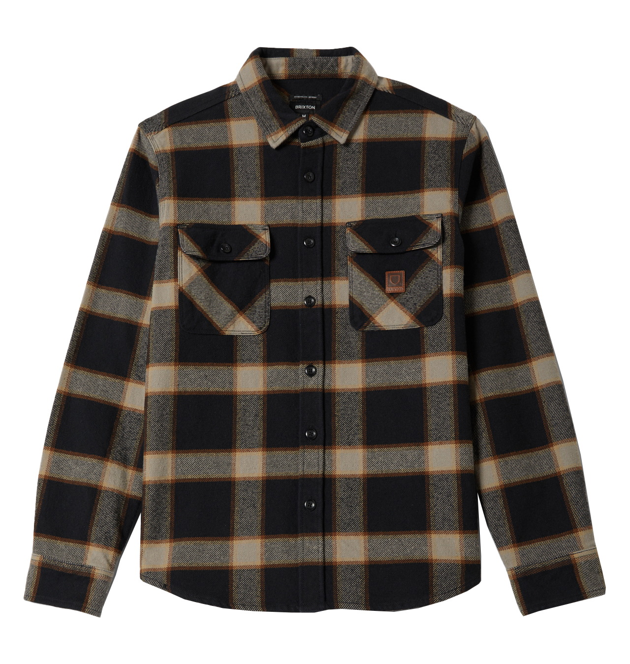 Brixton - Bowery Heavy Weight Flannel - Black / Cream