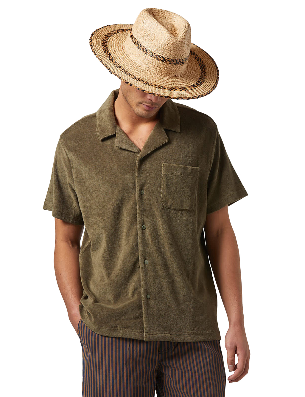 Brixton - Bunker Terry Cloth Resort Shirt - Ivy Green