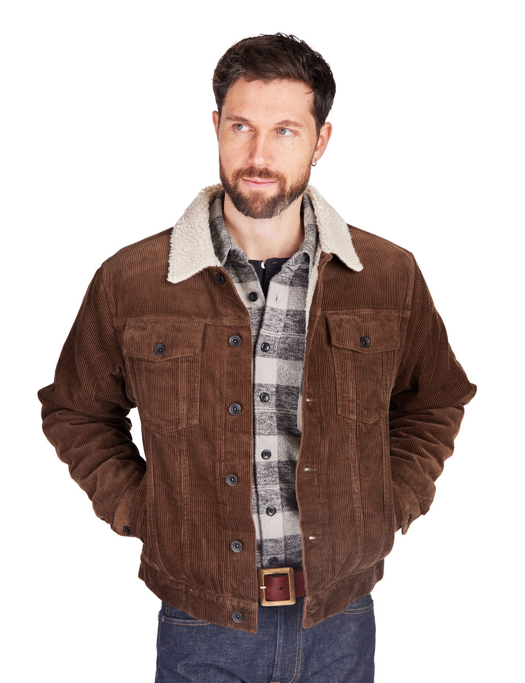 Brixton - Cable Sherpa Lined Trucker Jacket - Pinecone Brown