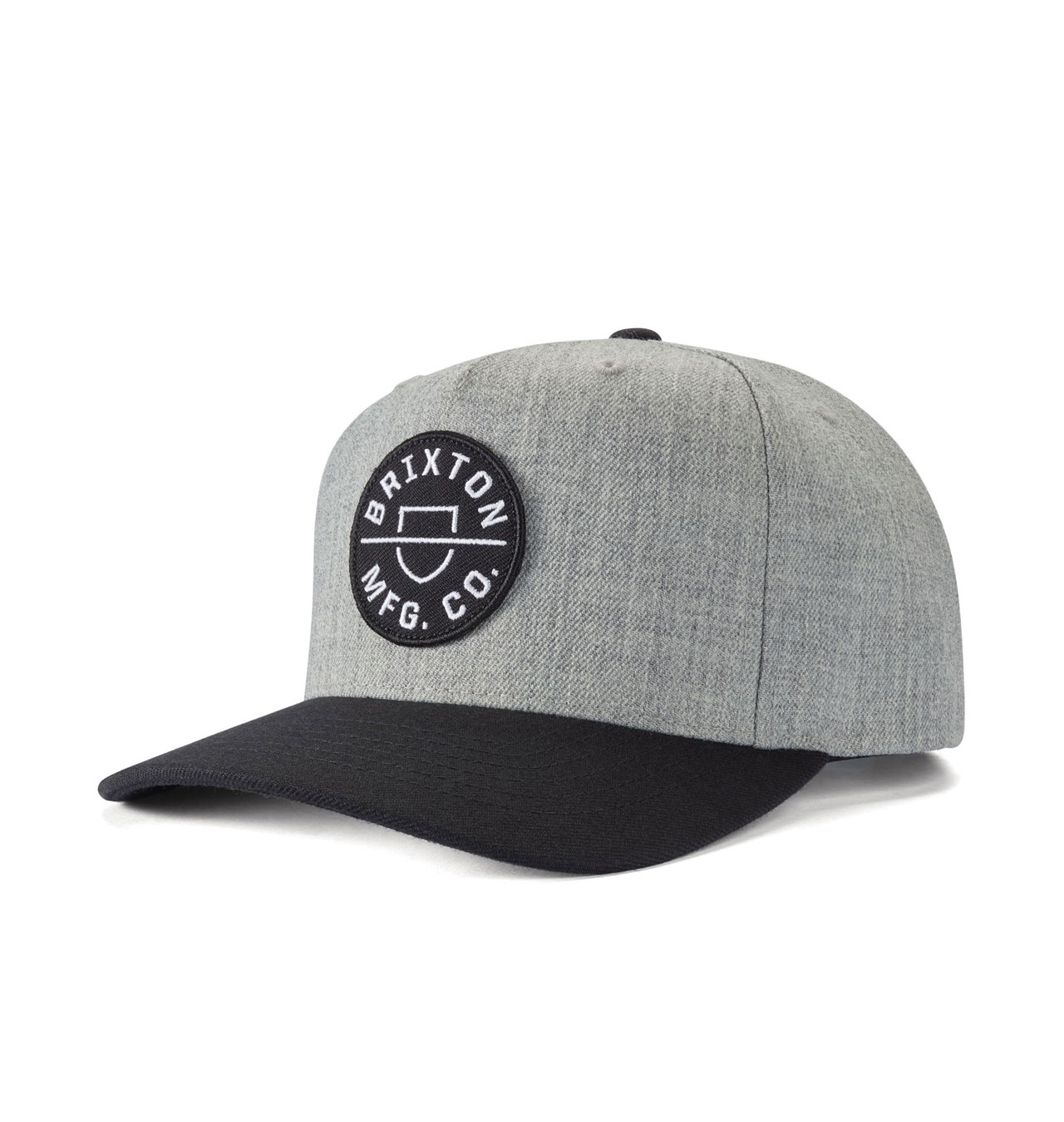 Brixton - Crest C MP Snapback - Heather Grey/Black