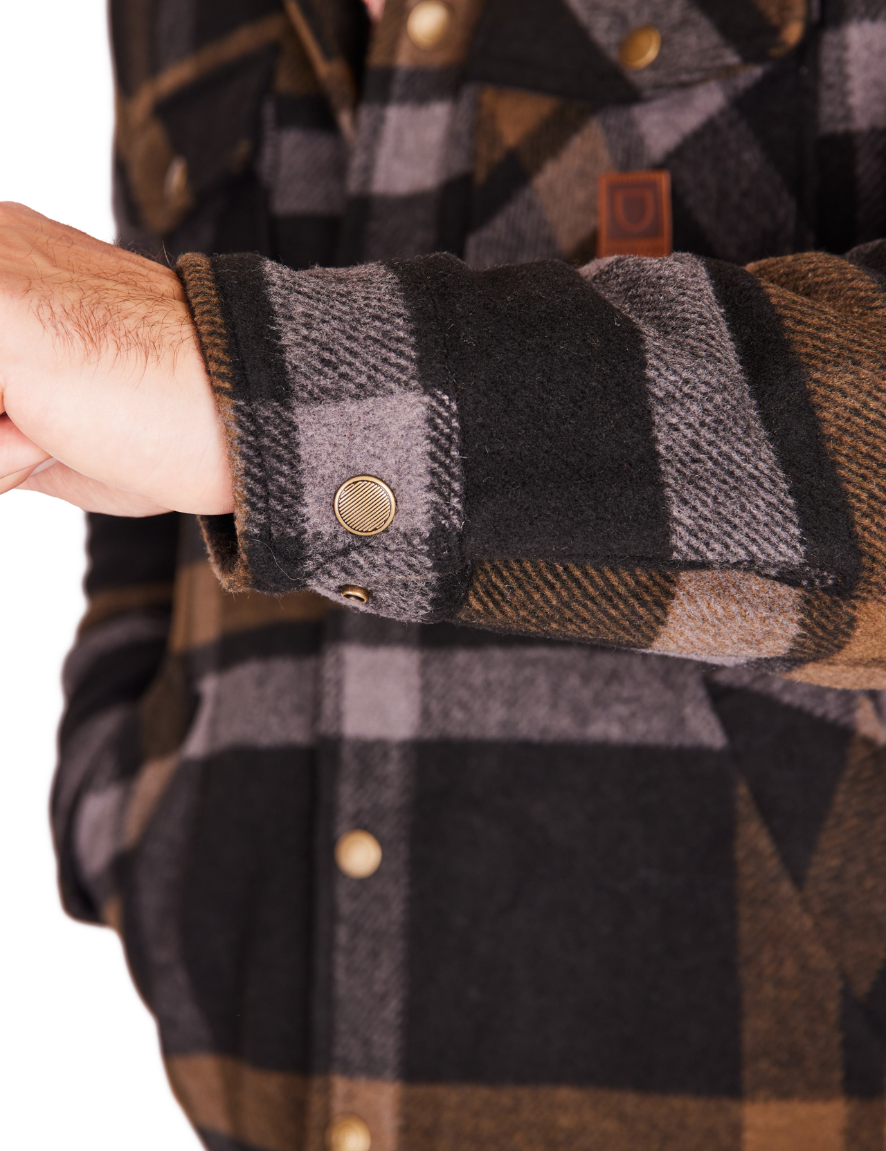 Brixton - Durham Sherpa Lined Jacket - Black/Charcoal/Desert