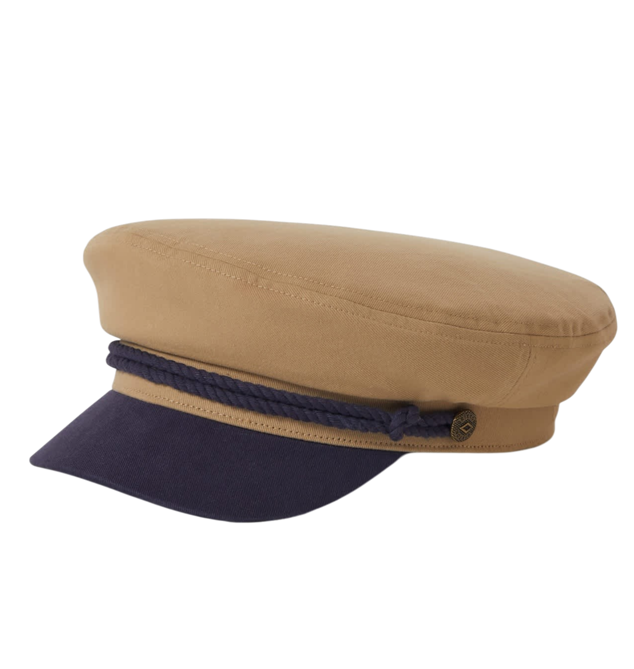 Brixton---Fiddler-Cap---Sand--Washed-Navy