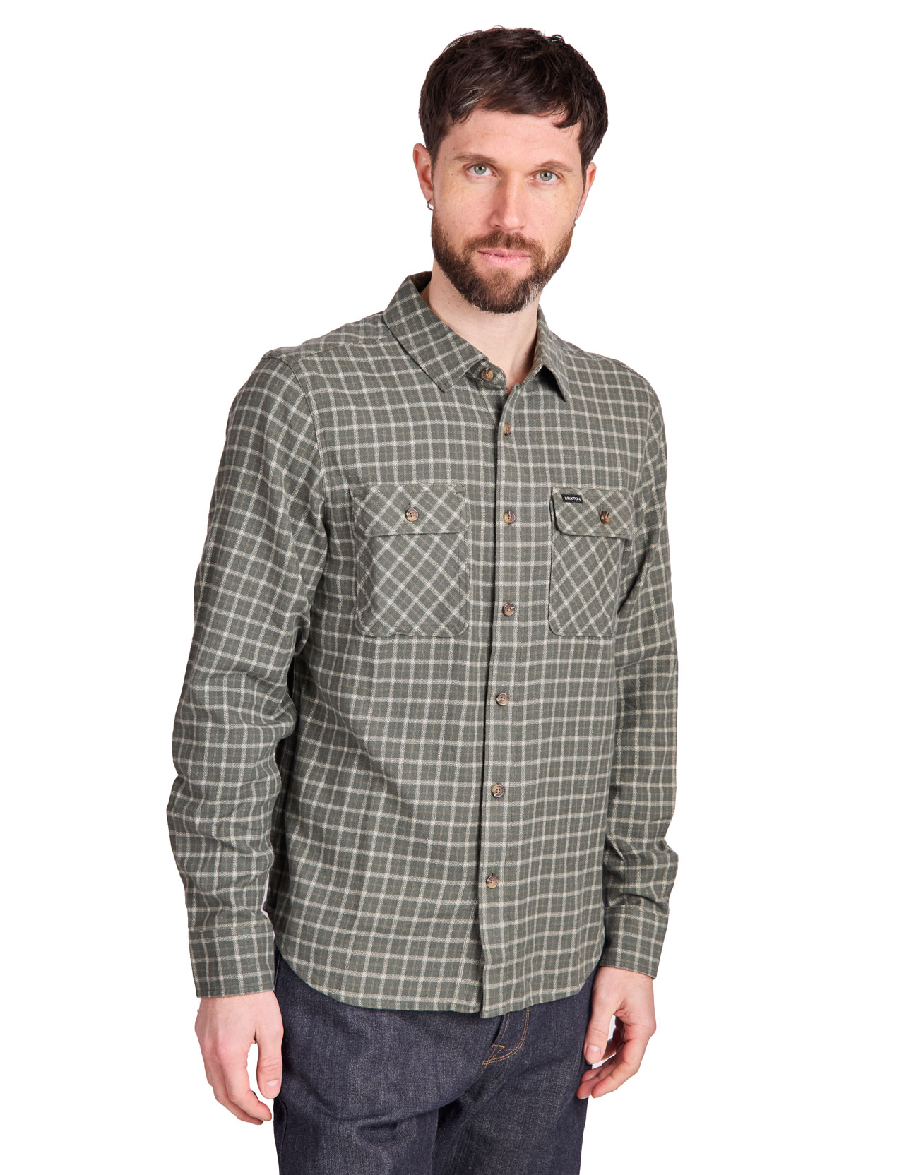 Brixton---Ultra-Lightweight-Bowery-Flannel-Shirt---Ivy-Green-Whitecap81