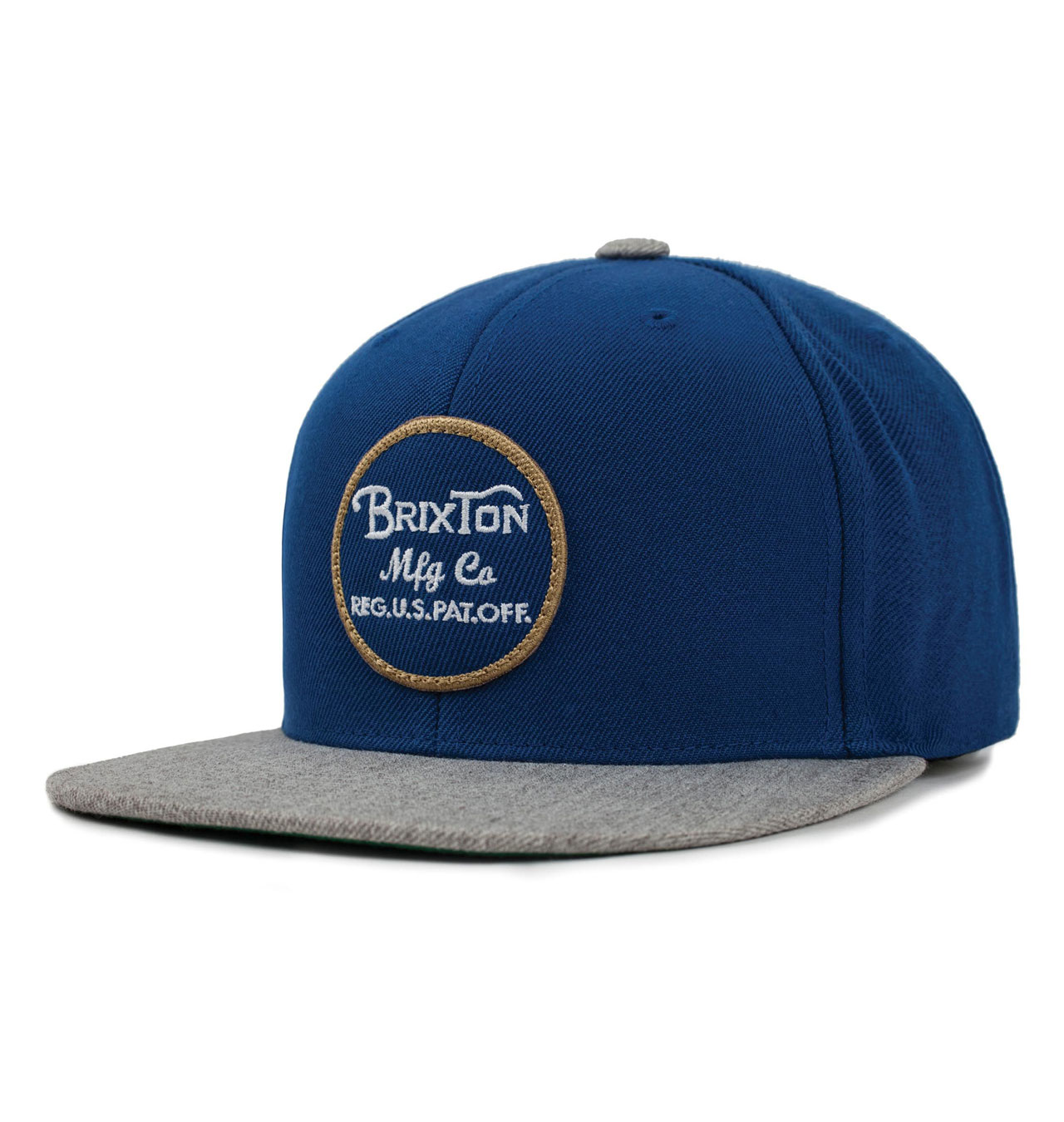 Brixton - Wheeler Snapback Cap - Dark Blue/Light Heather Grey 