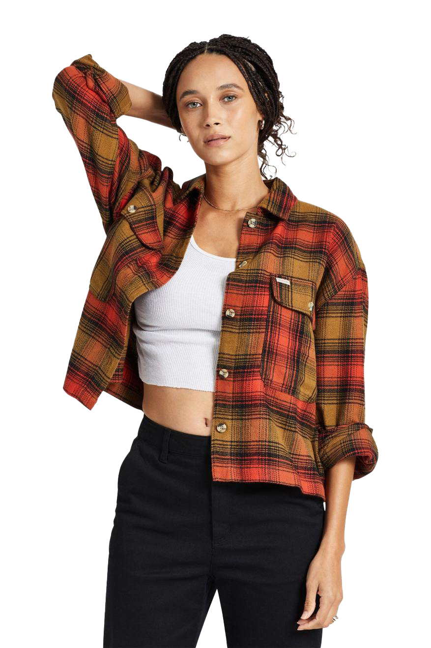 Brixton - Womens Bowery Flannel Shirt - Copper/Barn Red