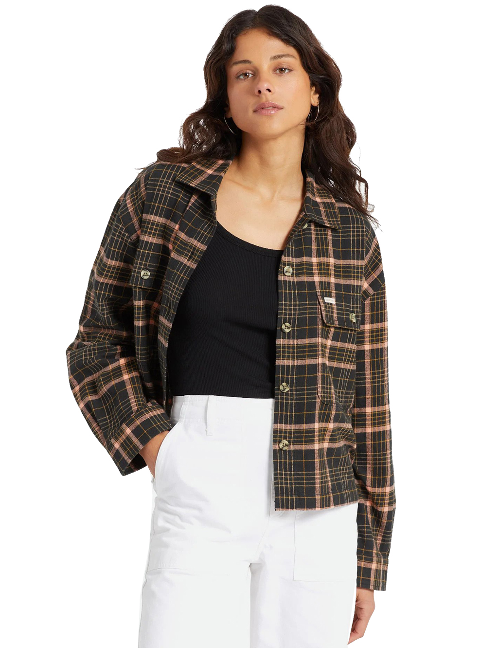 Brixton - Womens Summer Bowery Flannel Shirt - Washed Black