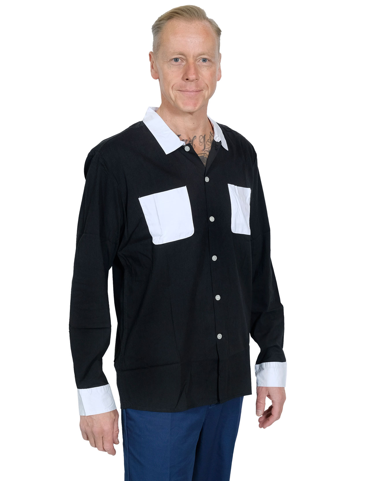 Brixton X Strummer L S Woven Shirt Black White