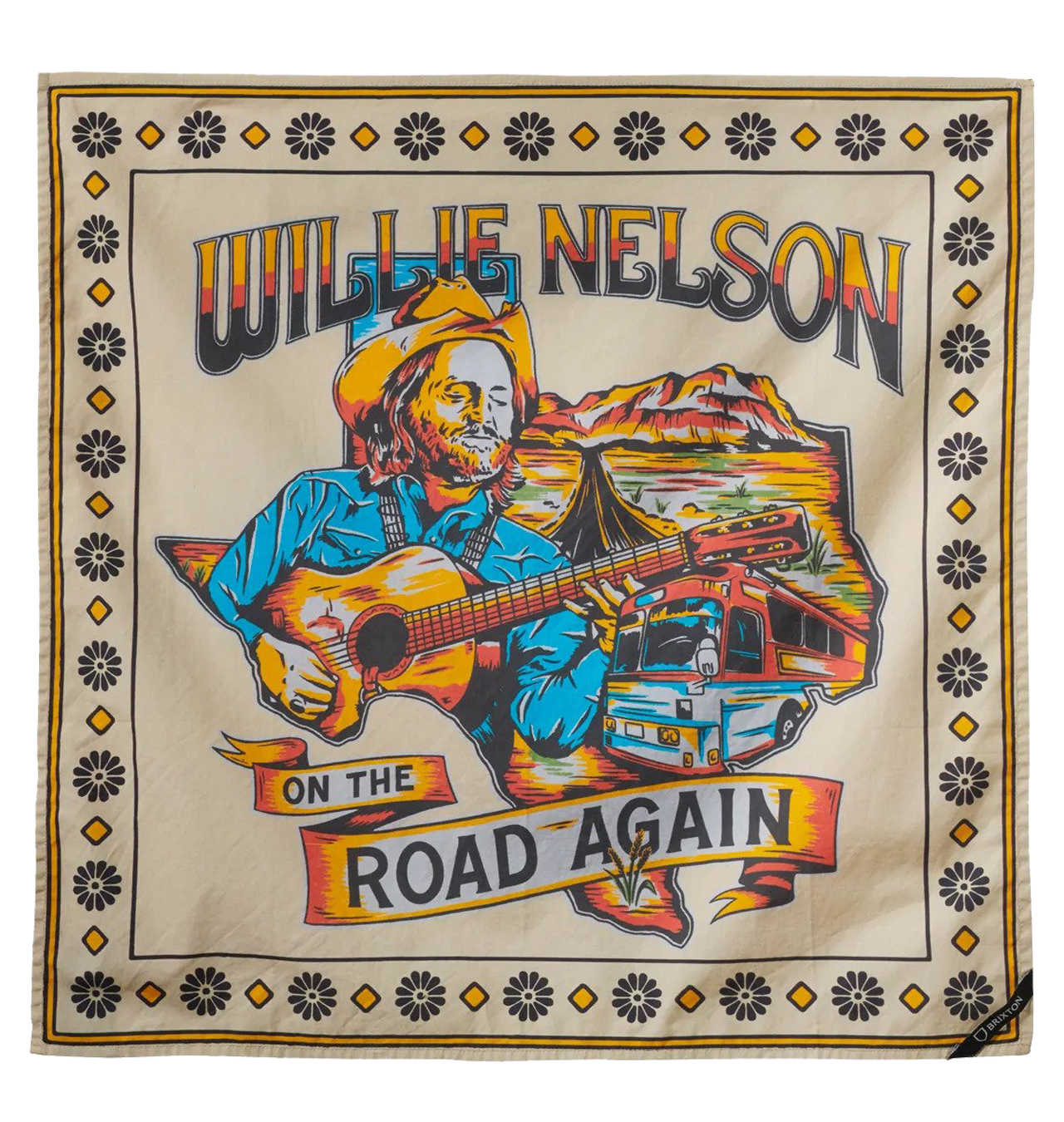 Brixton x Willie Nelson - Road Again Bandana - Dove