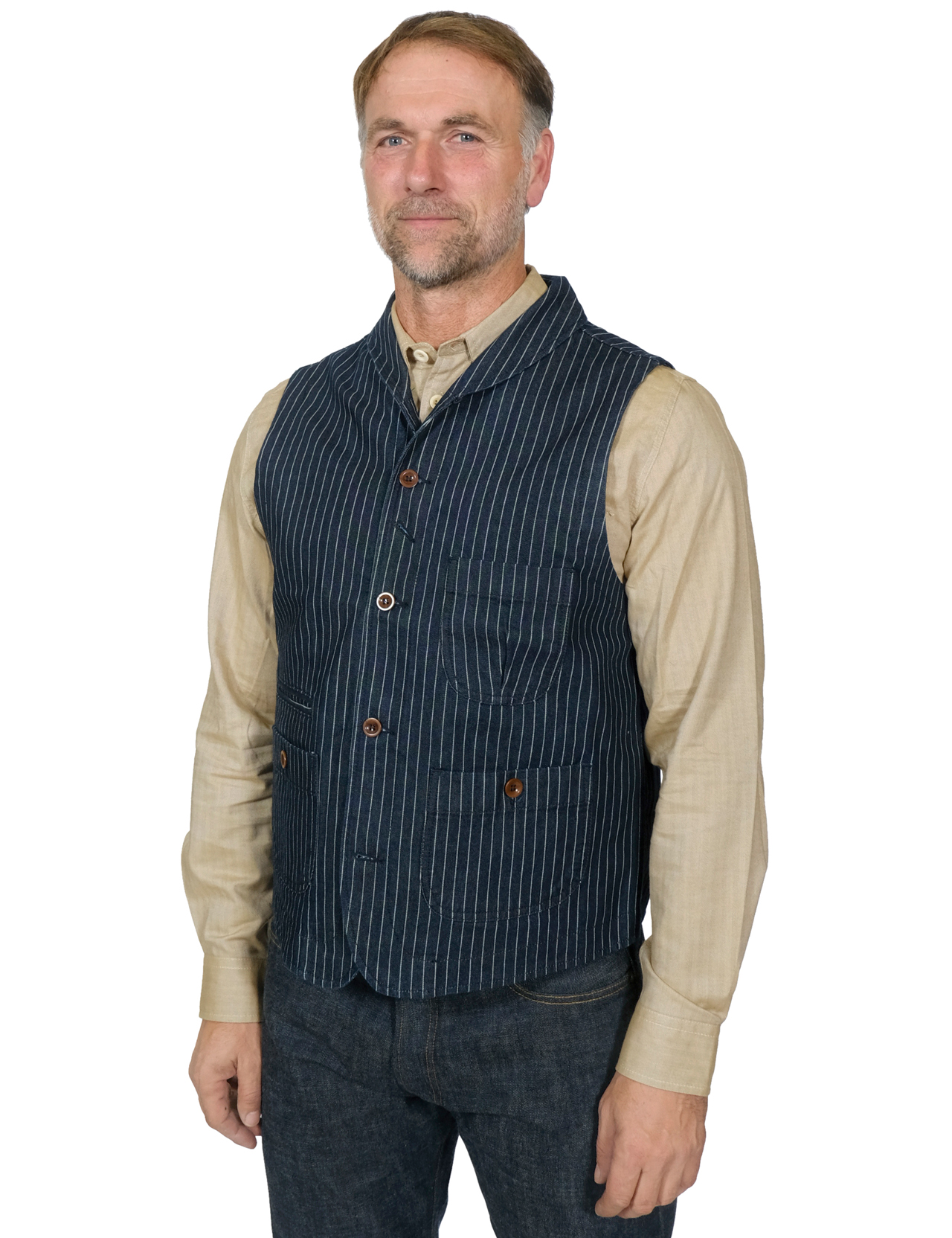 Captain Santors - Denim Wabash Sailor Vest - Indigo