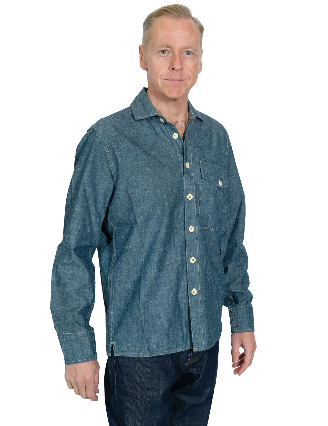 Captain Santors - Navy Style Shirt Japanese Chambray