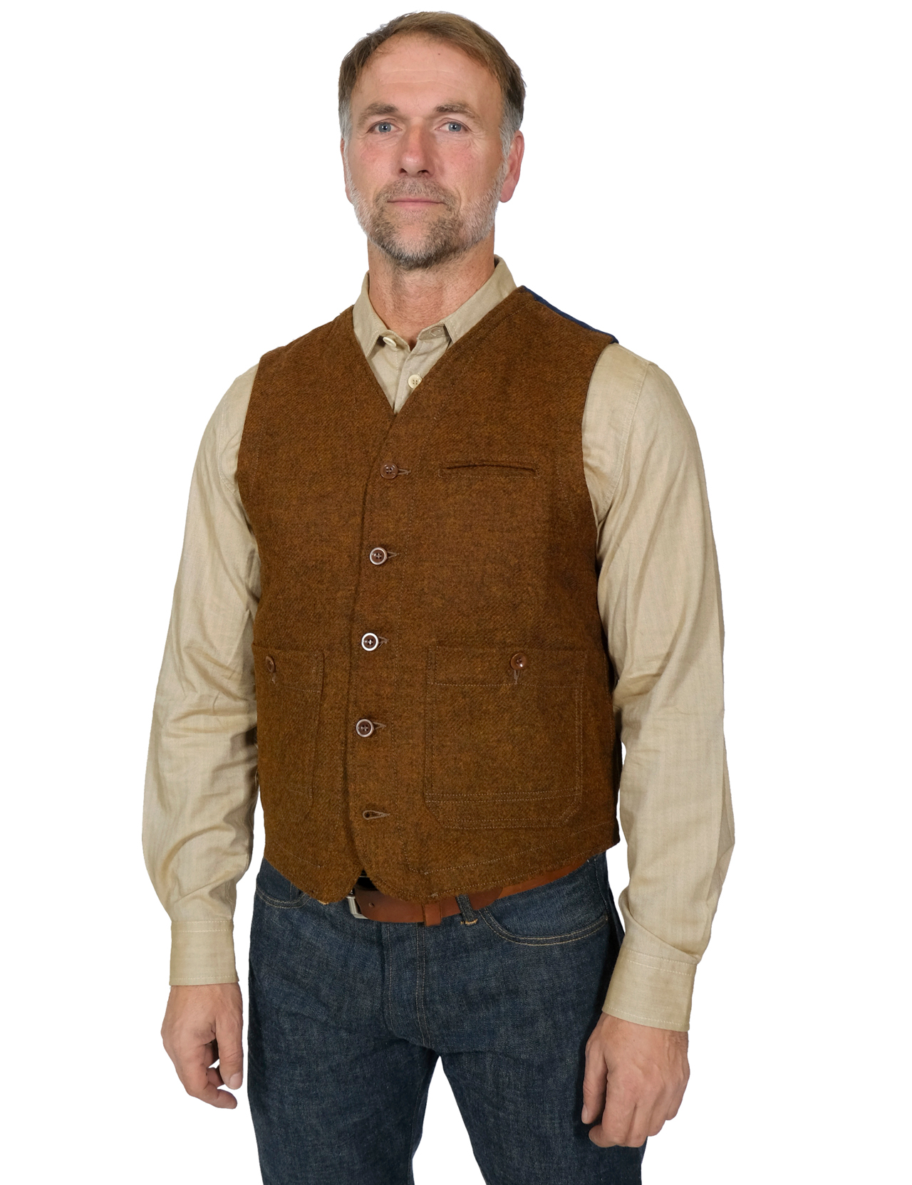 Captain Santors - Wool Under Jacket Vest - Biscuit