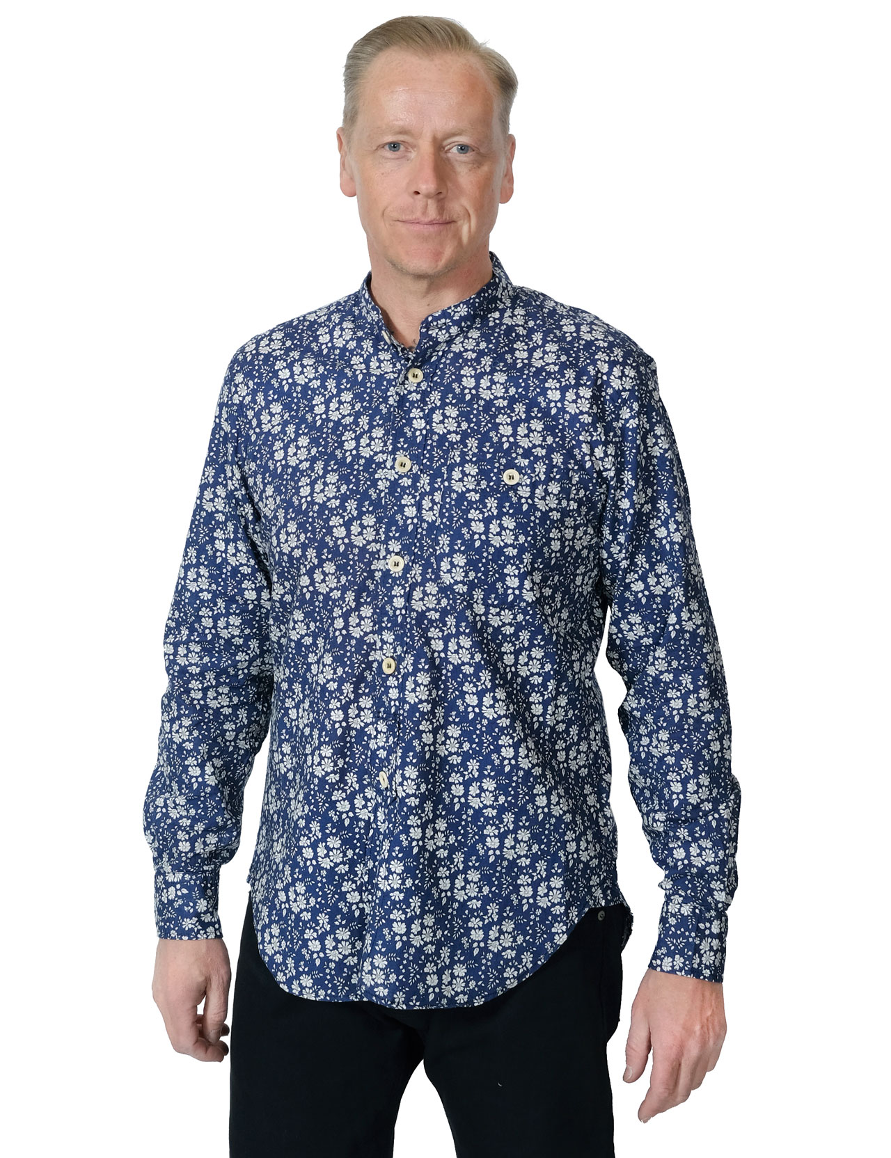 Captain-Santors---Work-Shirt-Shirt-Flower---Indigo-1