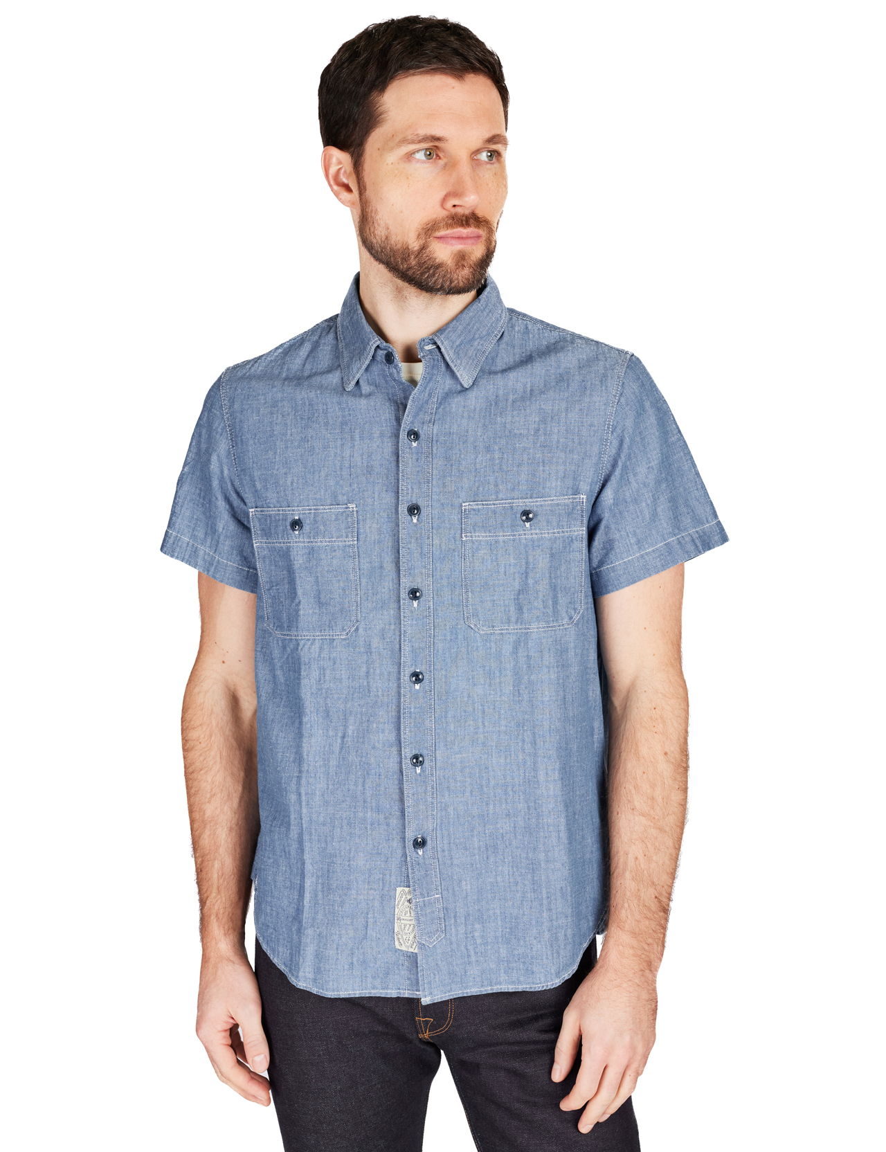 Chesapeakes - Buzz Short Sleeve Chambray Shirt - Blue