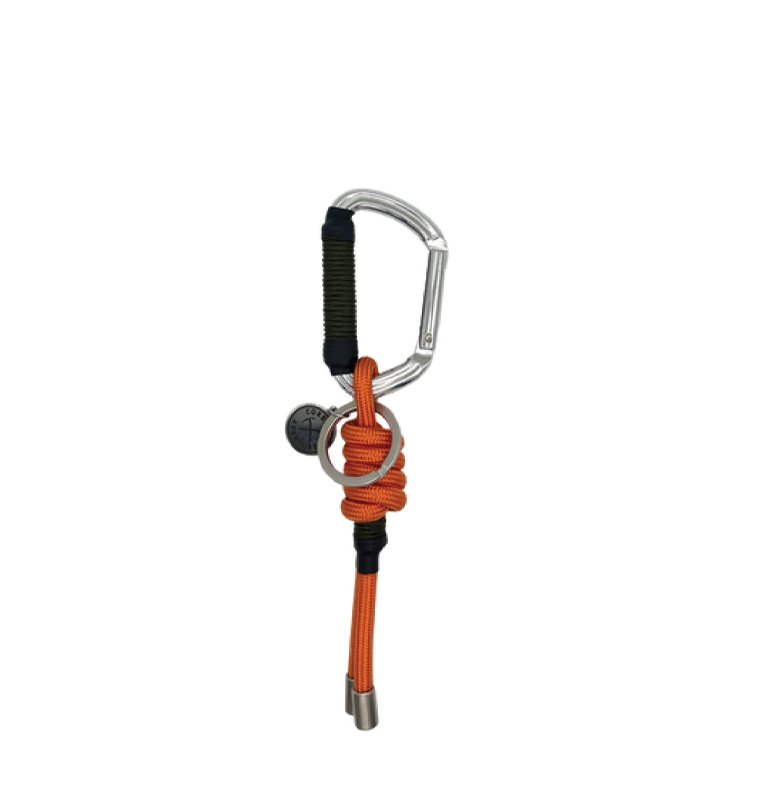 Cordalp - Vertige Carabiner Key Ring - Dark Olive/Orange