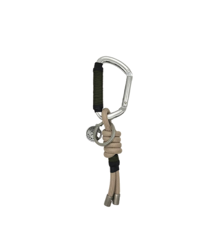 Cordalp - Vertige Carabiner Key Ring - Dark Olive/Sand