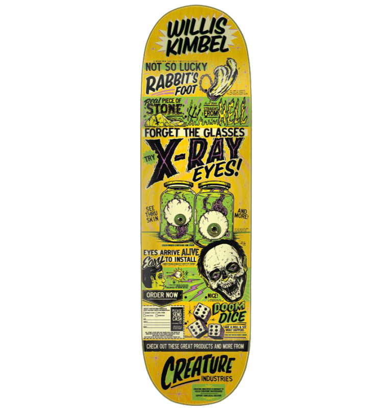 Creature - Pro Deck Kimbel X-Ray Eyes Yellow Skateboard Deck - 9´´