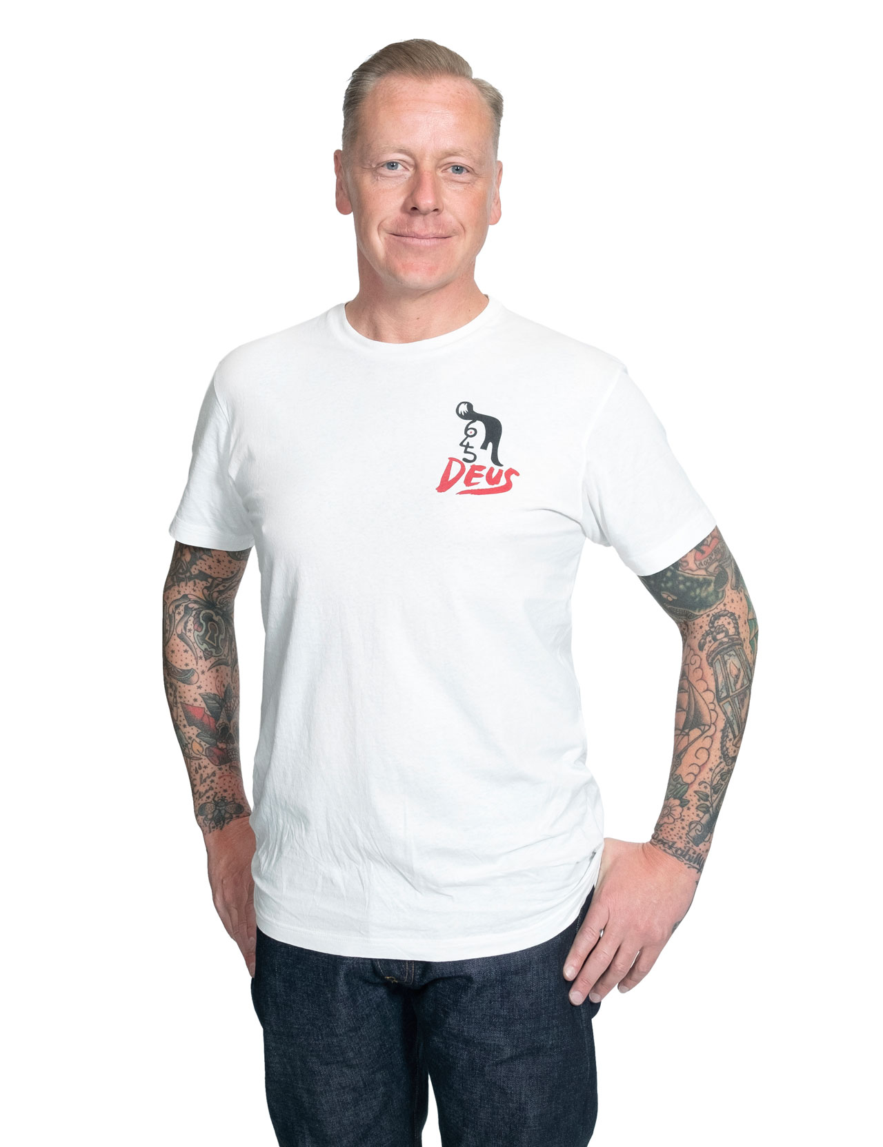 Deus Ex Machina Men/'s Paul McNeil Harajuku Address Tee Vintage White