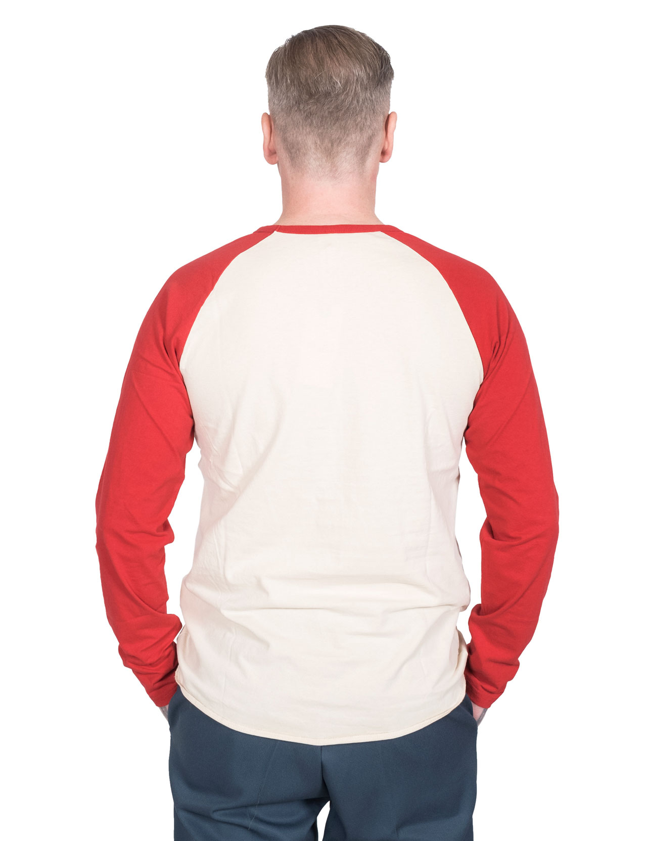 red off white long sleeve