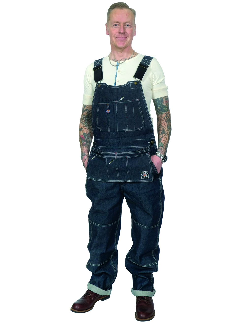 Dickies - Denim 100 Anniversary Bib Raw - Indigo Blue