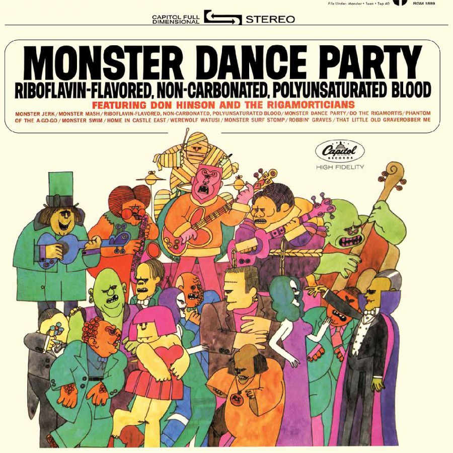 Don-Hinson-And-The-Rigamorticians---Monster-Dance-Party-Orange--Black-Vinyl---LP