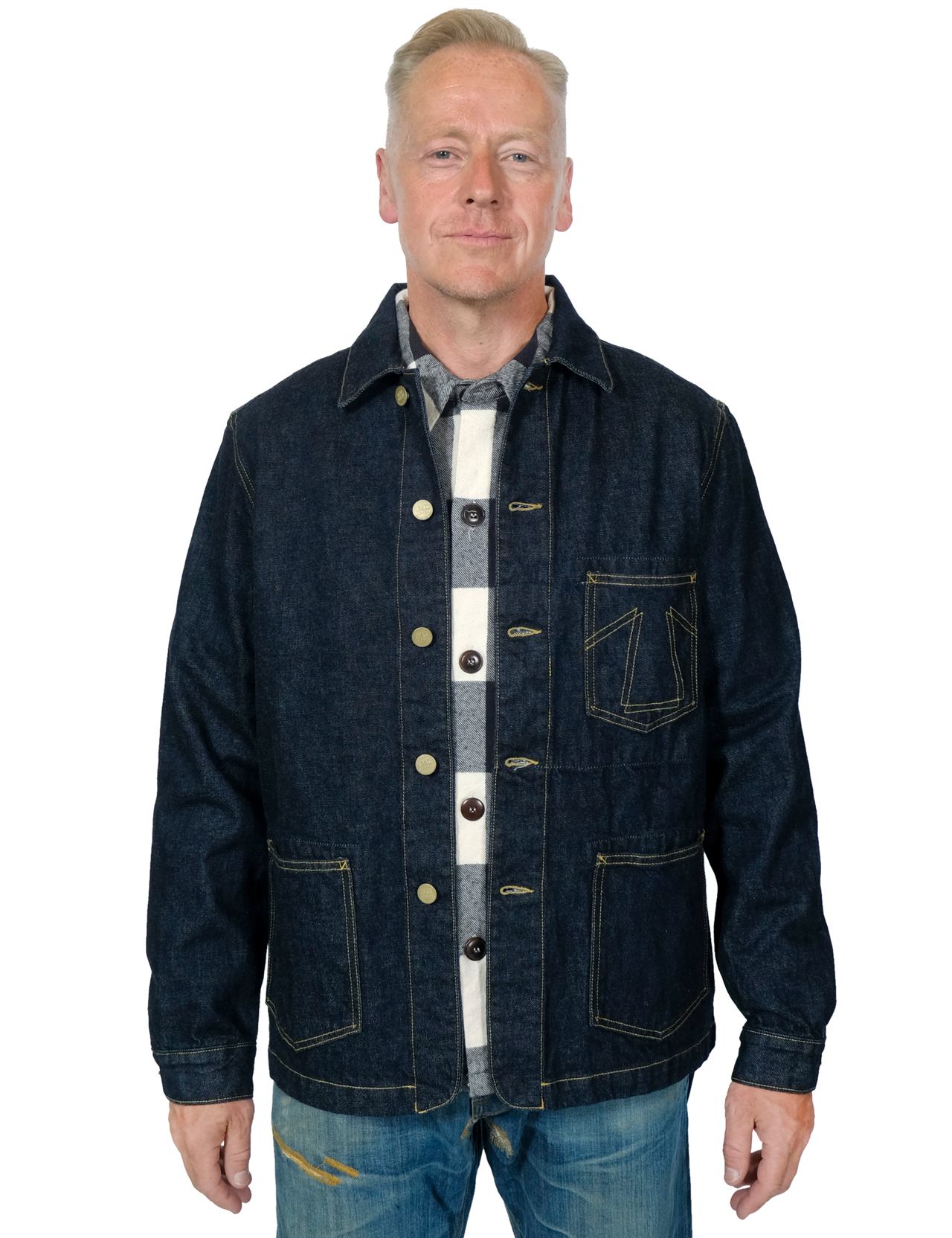 Eat Dust - Chore Jacket D66 Rinsed Selvedge Denim - Indigo