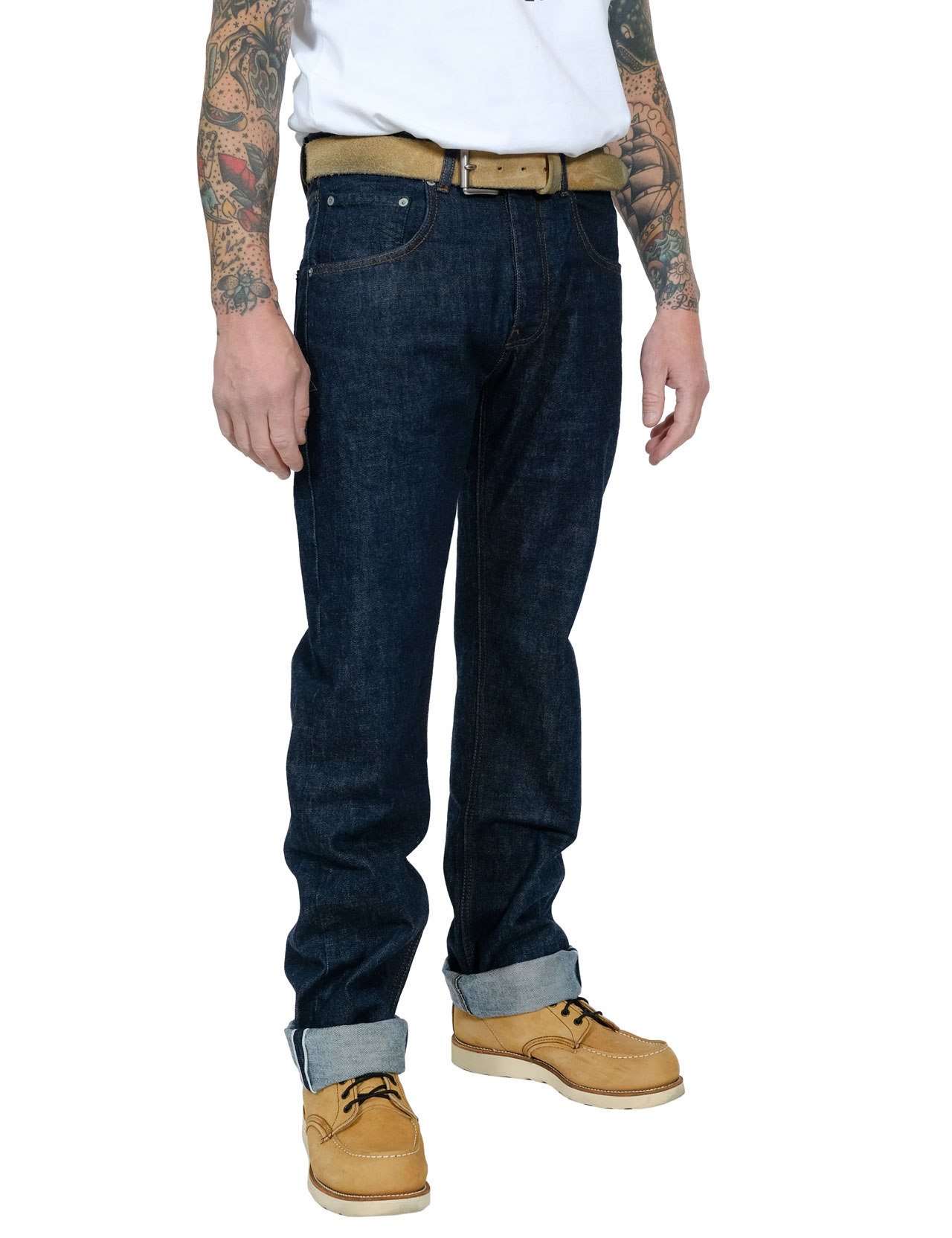 Eat Dust - Fit 36 Loose Oversized Selvedge Denim Jeans Rinsed - 14oz