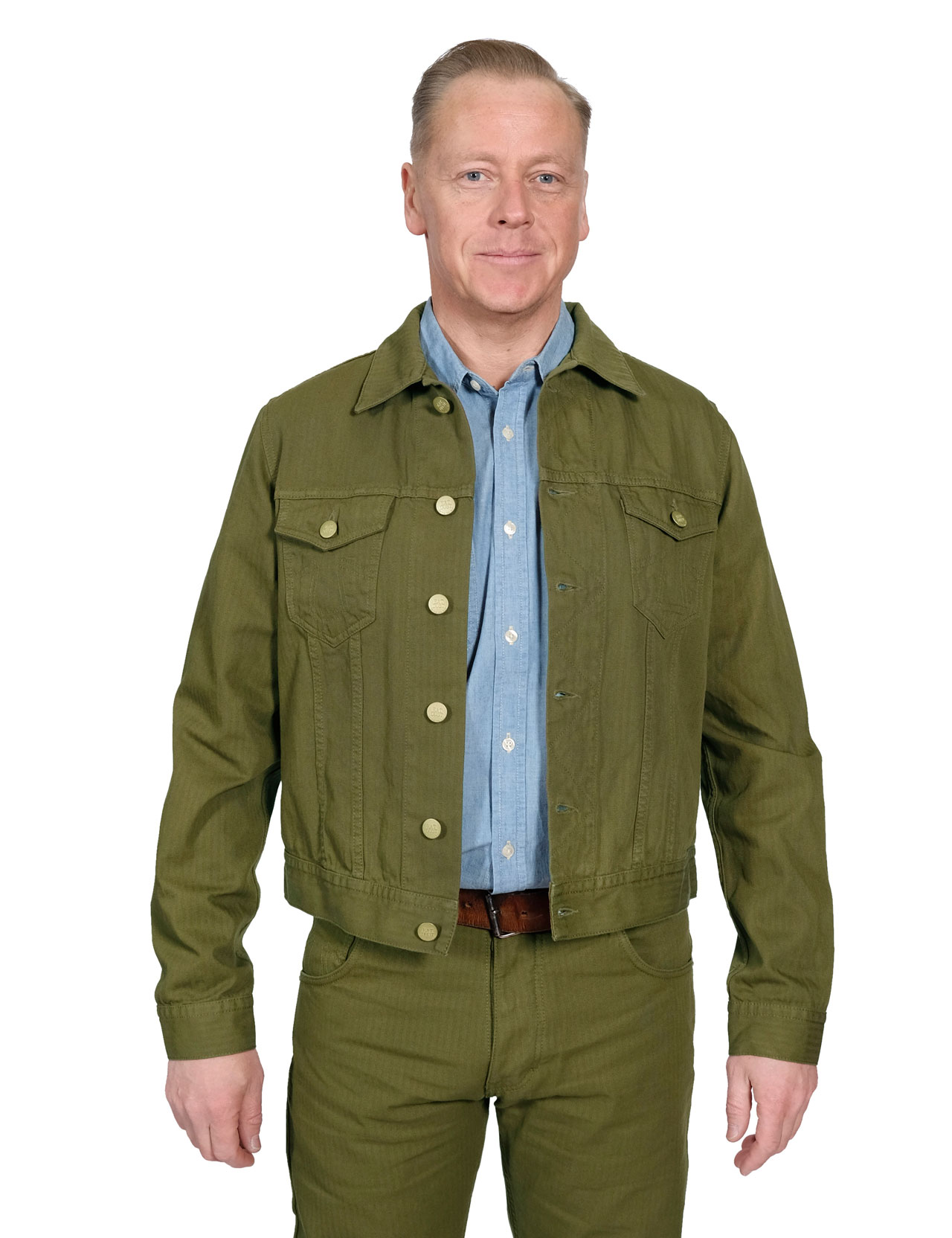 olive trucker jacket