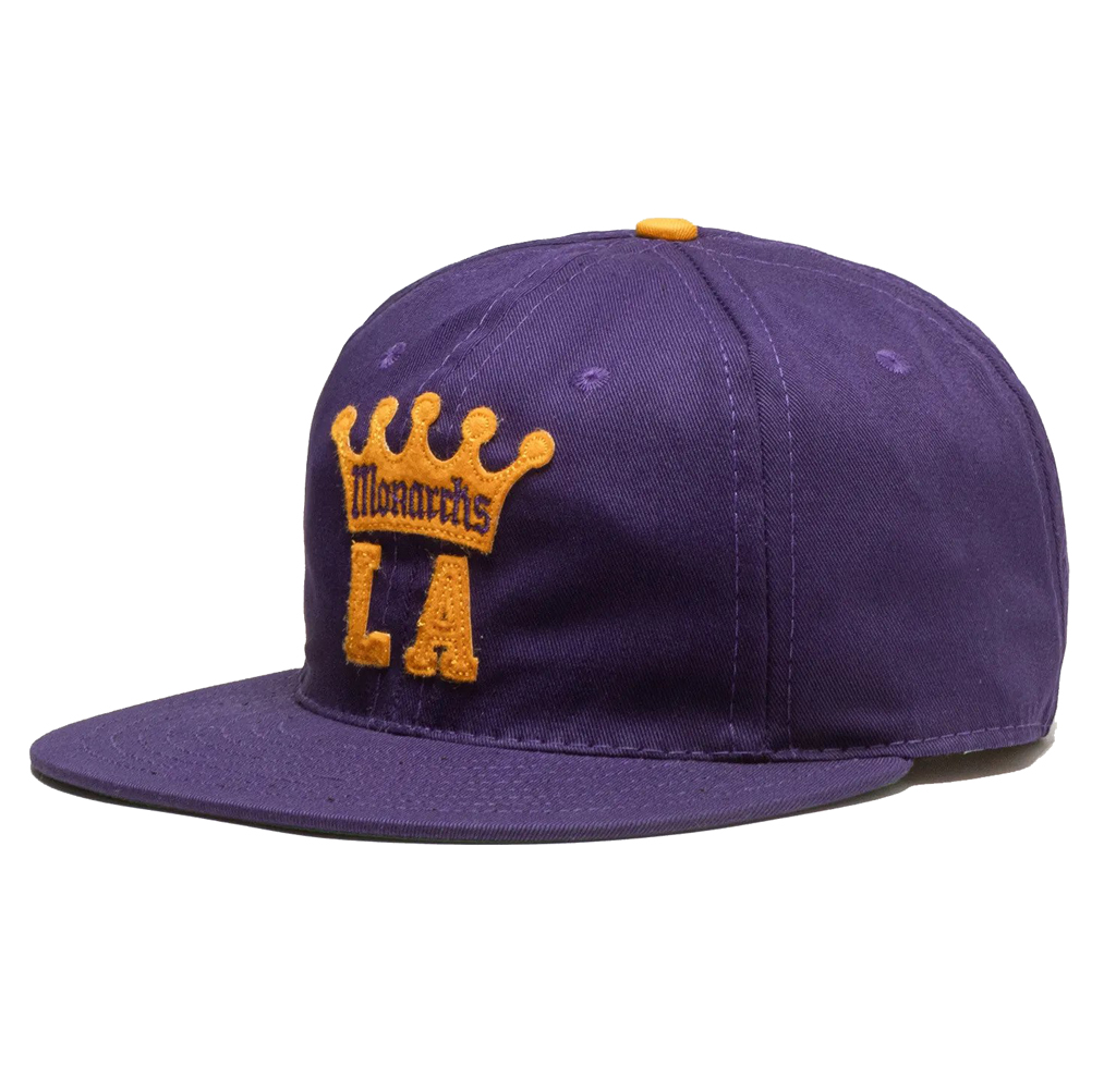 Ebbets Field - Los Angeles Monarchs 1947 Vintage Cotton Ball Cap - Purple