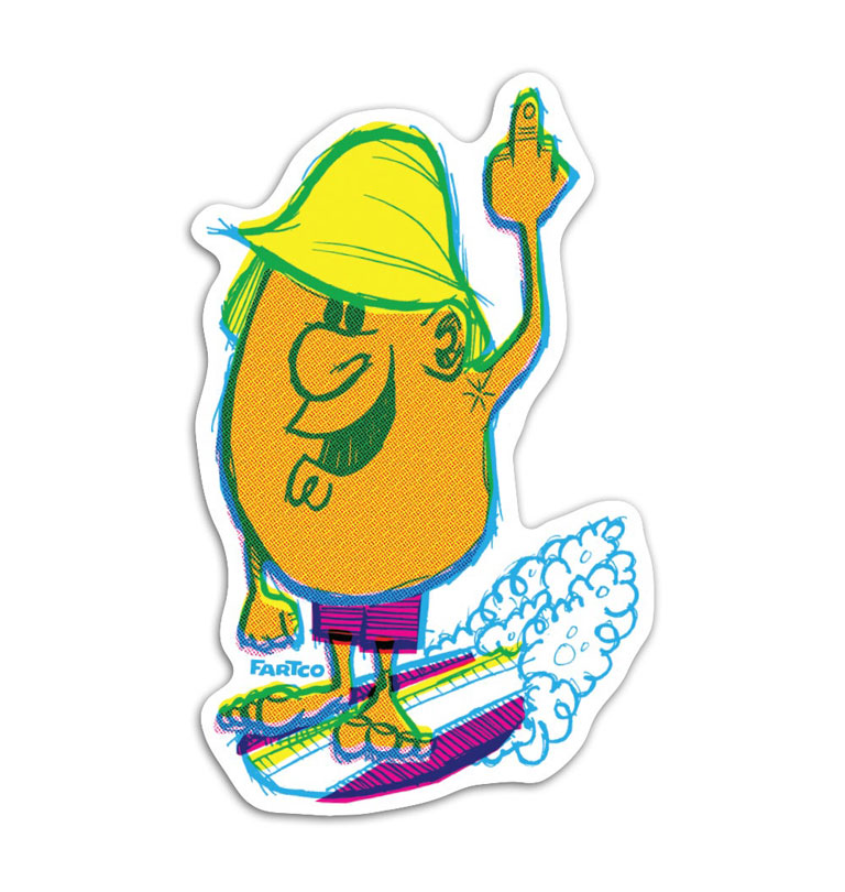 Fartco - Silly Surfer Sticker