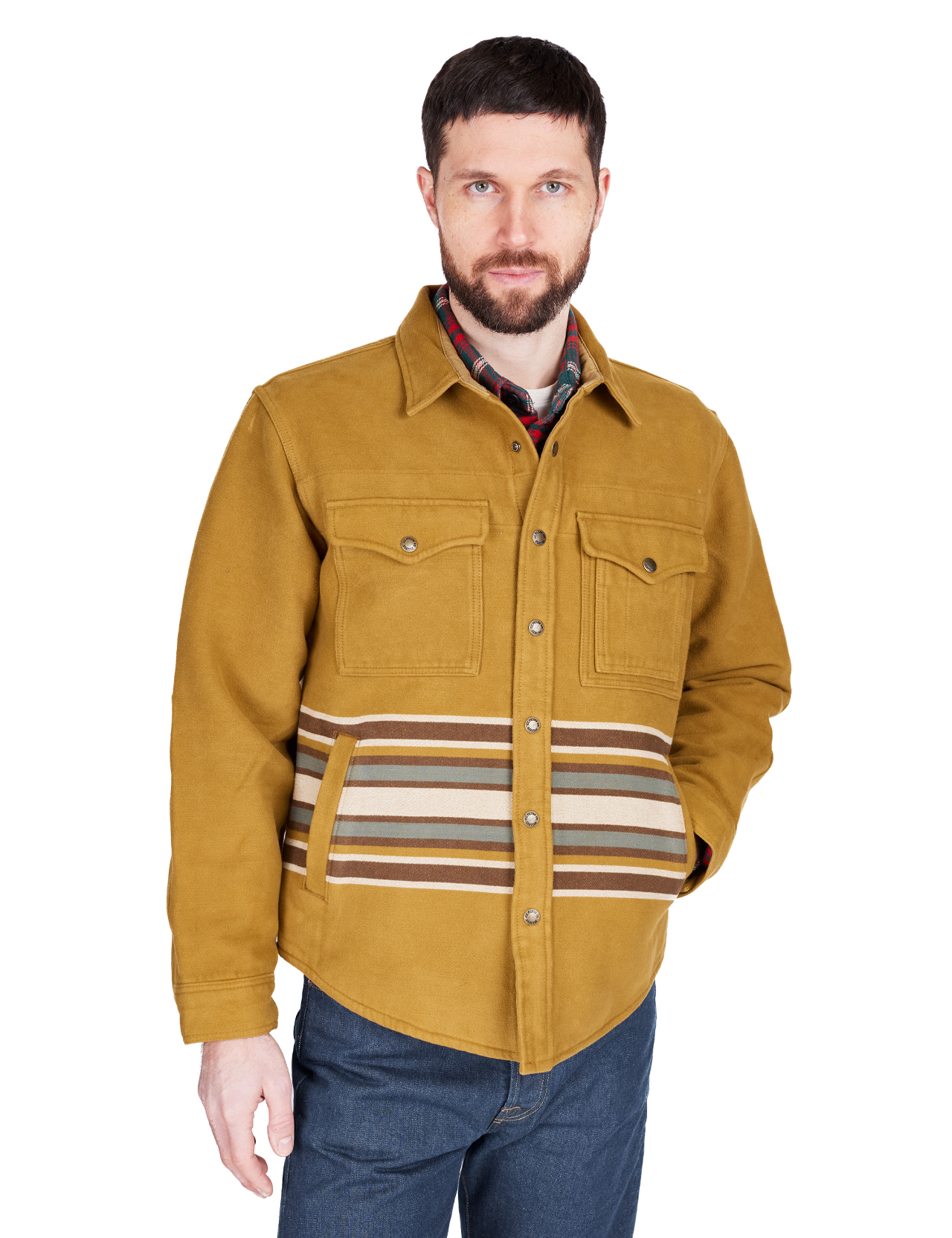 Filson---Beartooth-Jac-Shirt---Golden-Brown-Multi-Stripe-12