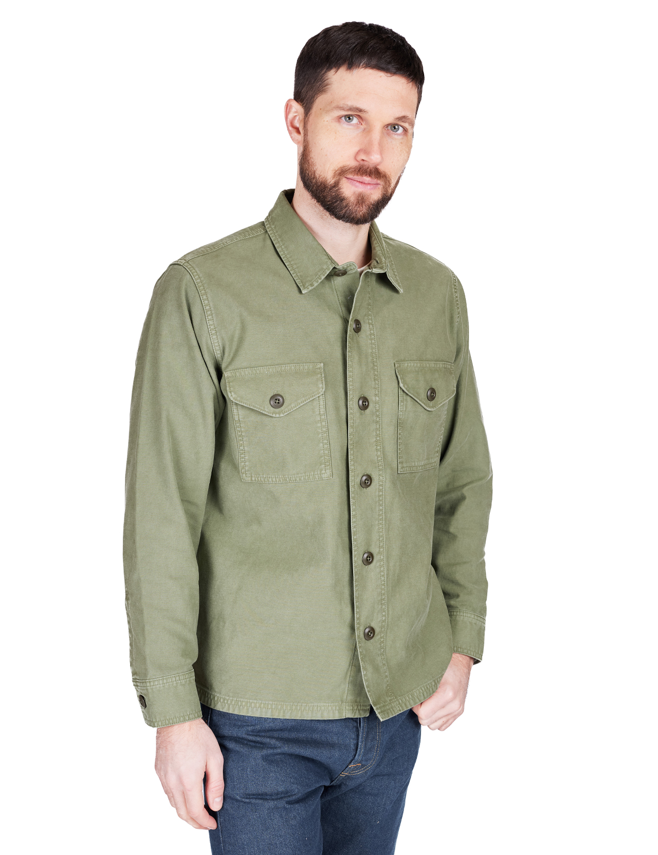 Filson---Field-Sateen-Jac-Shirt---Washed-Fatigue-Green--1