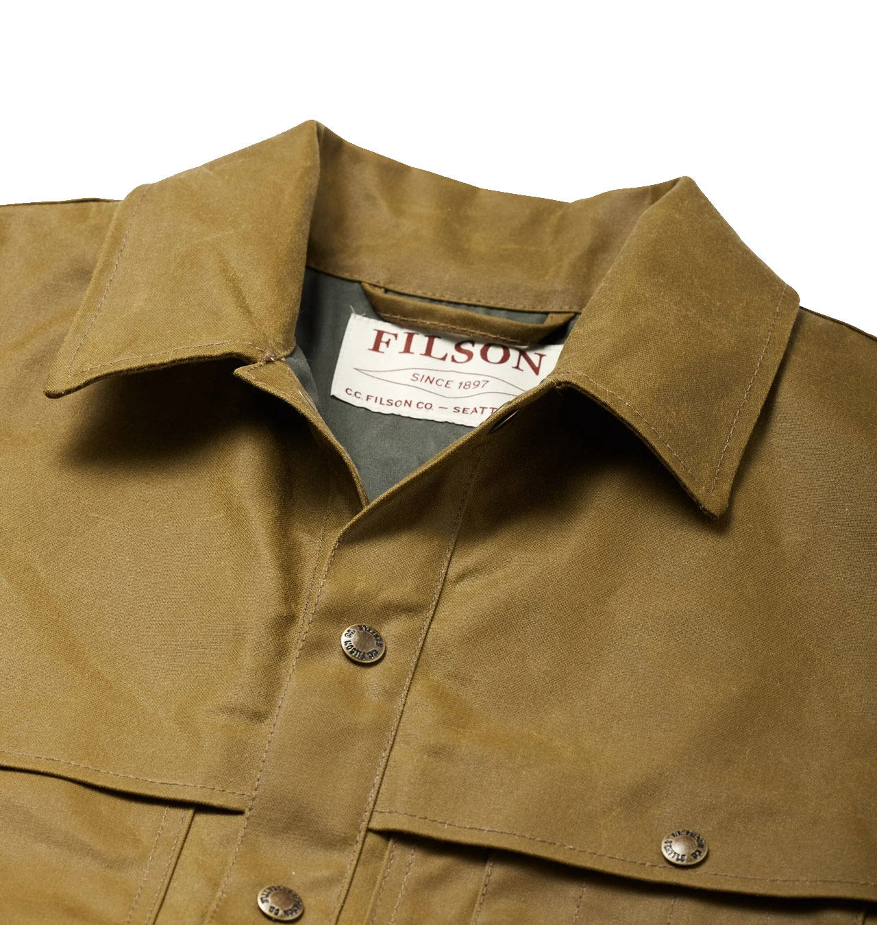 Filson Lined Tin Cloth Cruiser Jacket Dark Tan