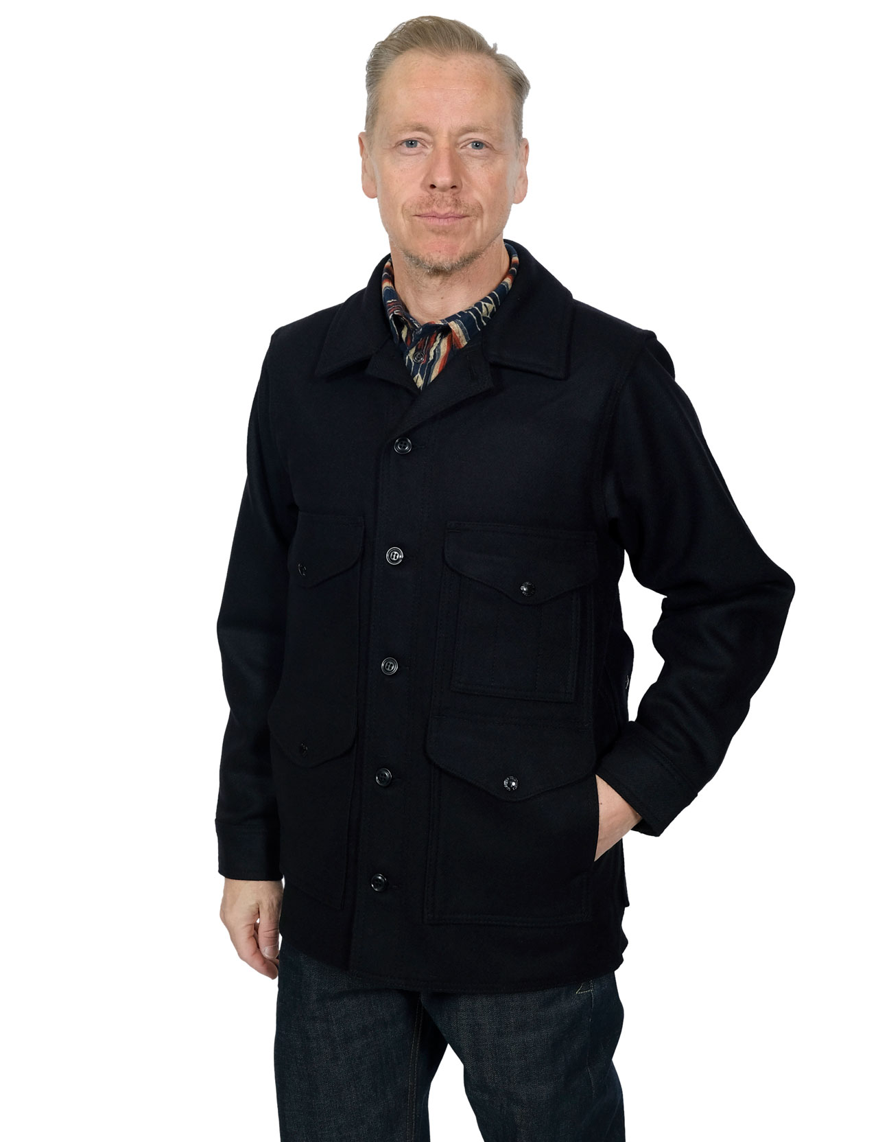 Filson Mackinaw Wool Cruiser Jacket Dark Navy