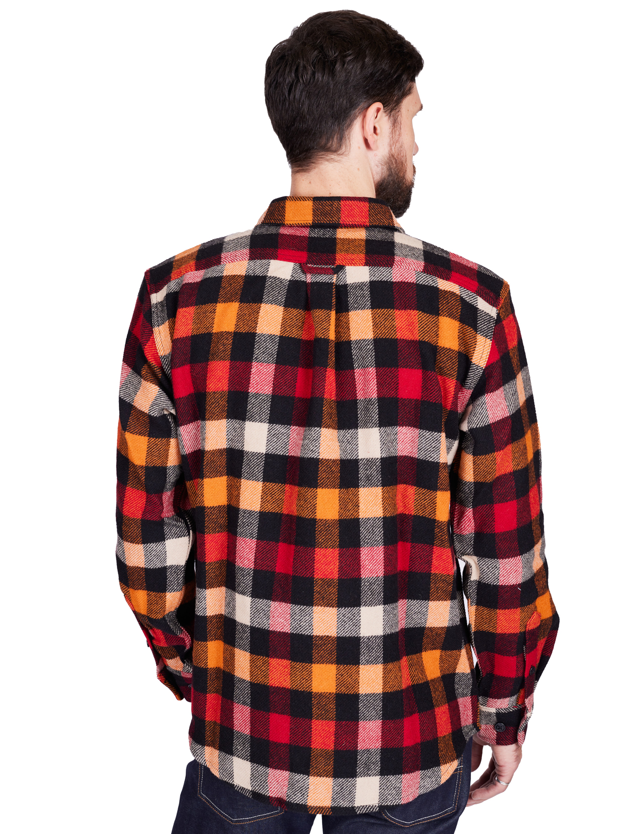 【subculture】 WOOL CHECK SHIRT / ORANGE subculture】 WOOL CHECK SHIRT / ORANGE