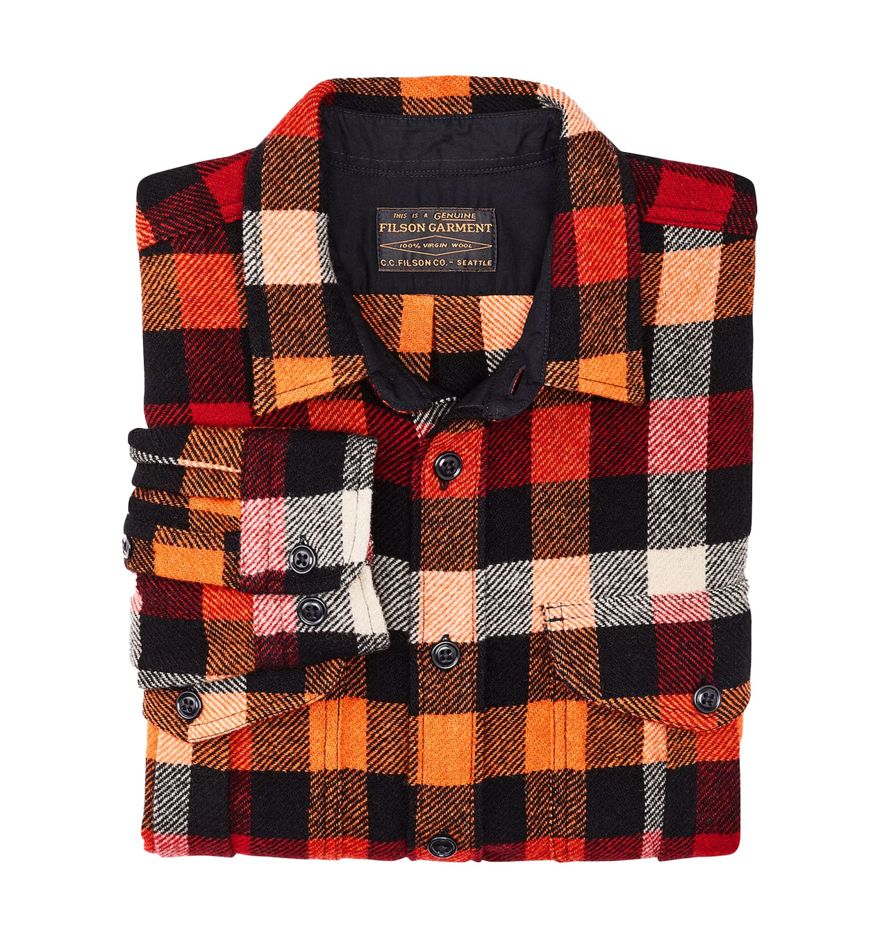 【subculture】 WOOL CHECK SHIRT / ORANGE SUBCULTURE WOOL CHECK SHIRT / ORANGE