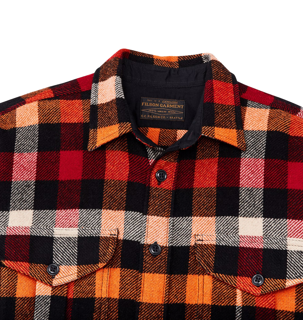 【subculture】 WOOL CHECK SHIRT / ORANGE SUBCULTURE WOOL CHECK SHIRT / ORANGE