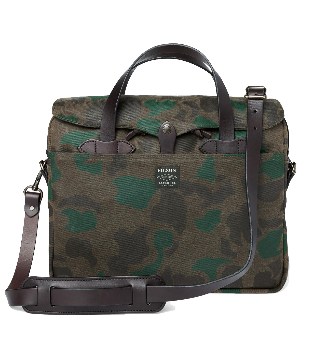 Filson - Original Briefcase Waxed Rugged Twill - Dark Shrub