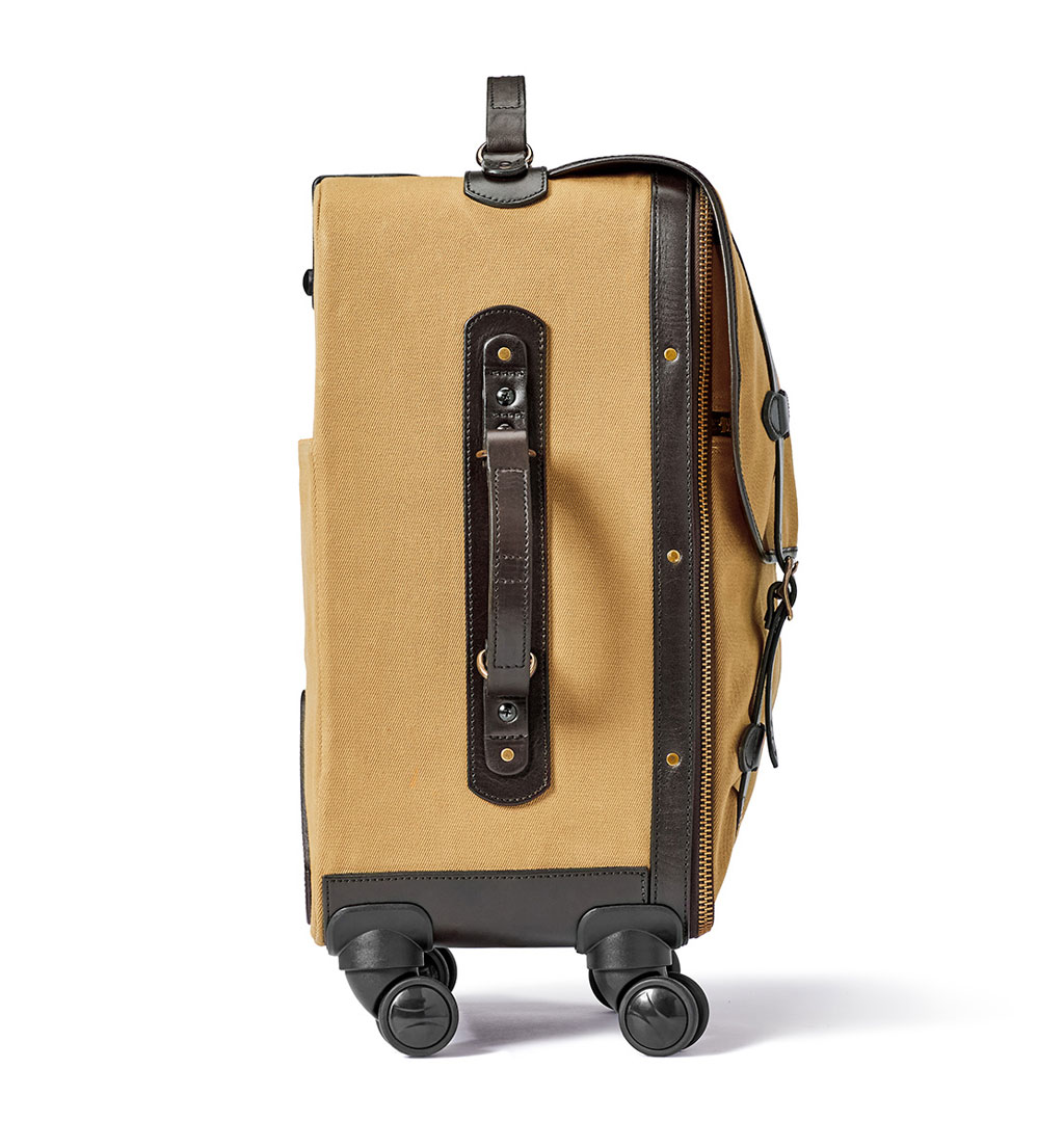 Filson Rugged Twill Rolling 4Wheel CarryOn Bag Tan