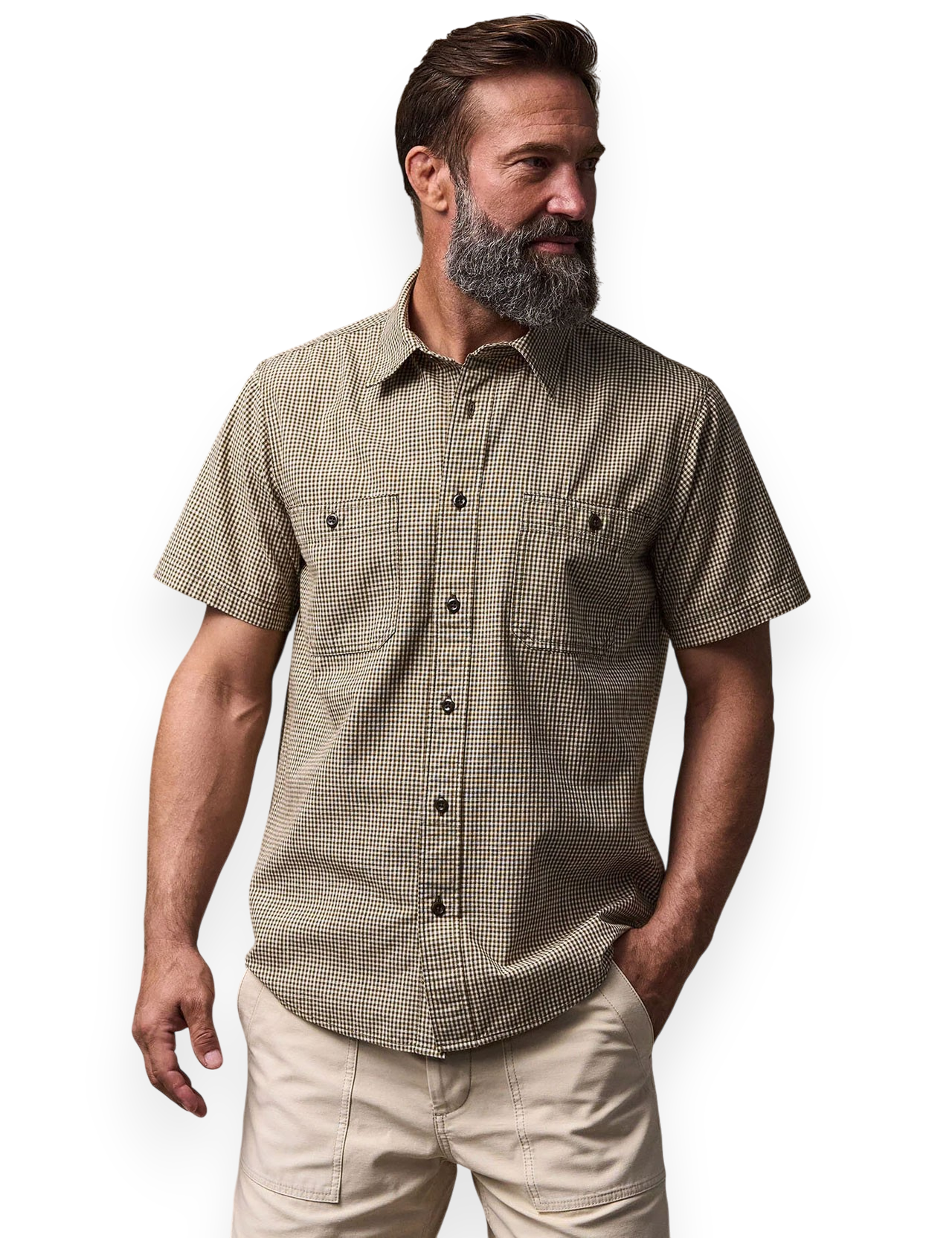 Filson - Short Sleeve Chambray Shirt - Coffee / Natural