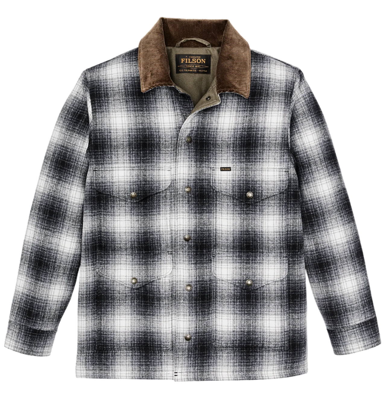 Filson - Spokane Insulated Mackinaw Wool Cruiser Jacket - Charcoal / Ombre