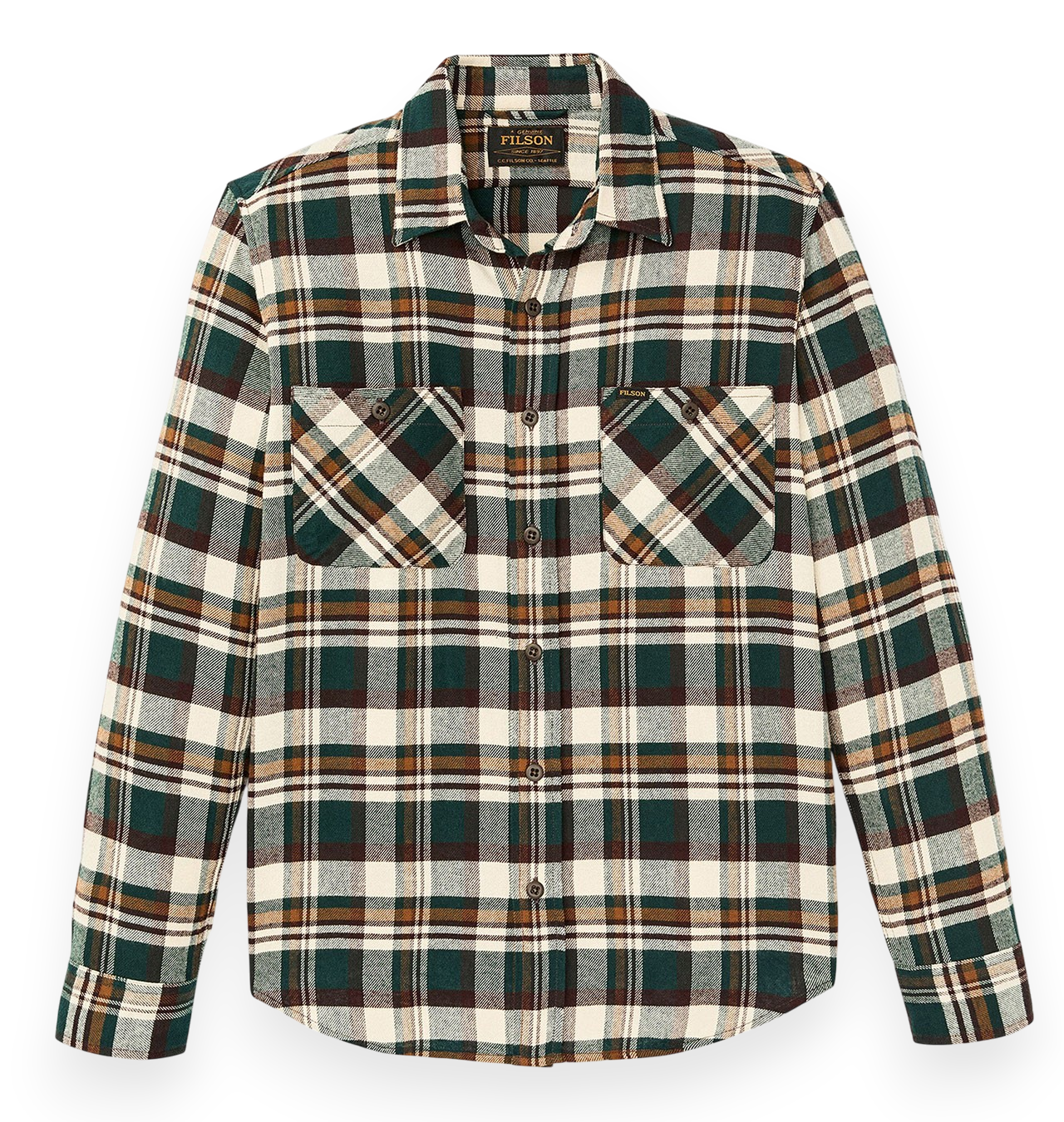 Filson---The-Rangeland-Flannel-Shirt---Green---Bronze-Plaid