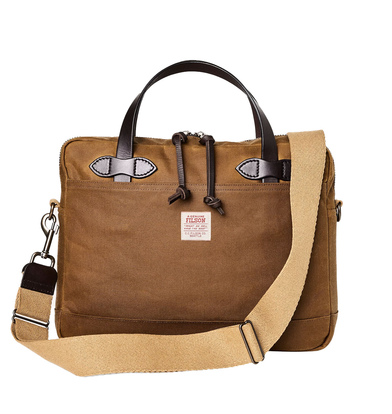Filson Tin Cloth Compact Briefcase Dark Tan