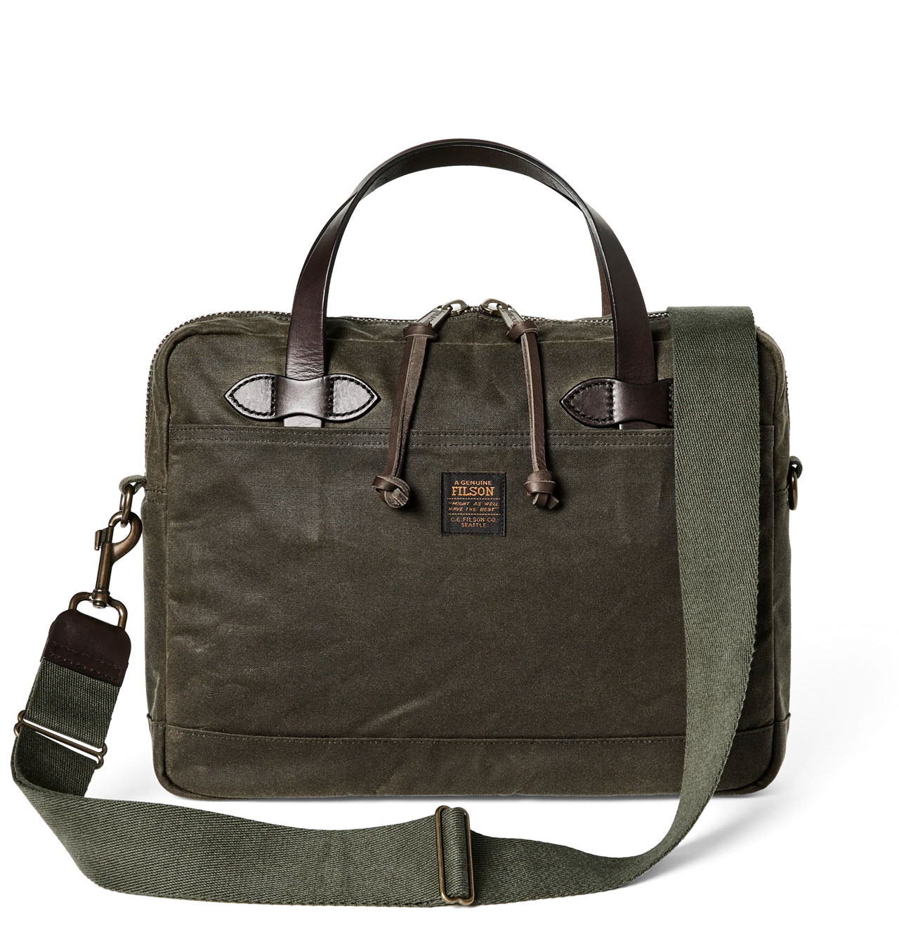Filson---Tin-Cloth-Compact-Briefcase---Otter-Green