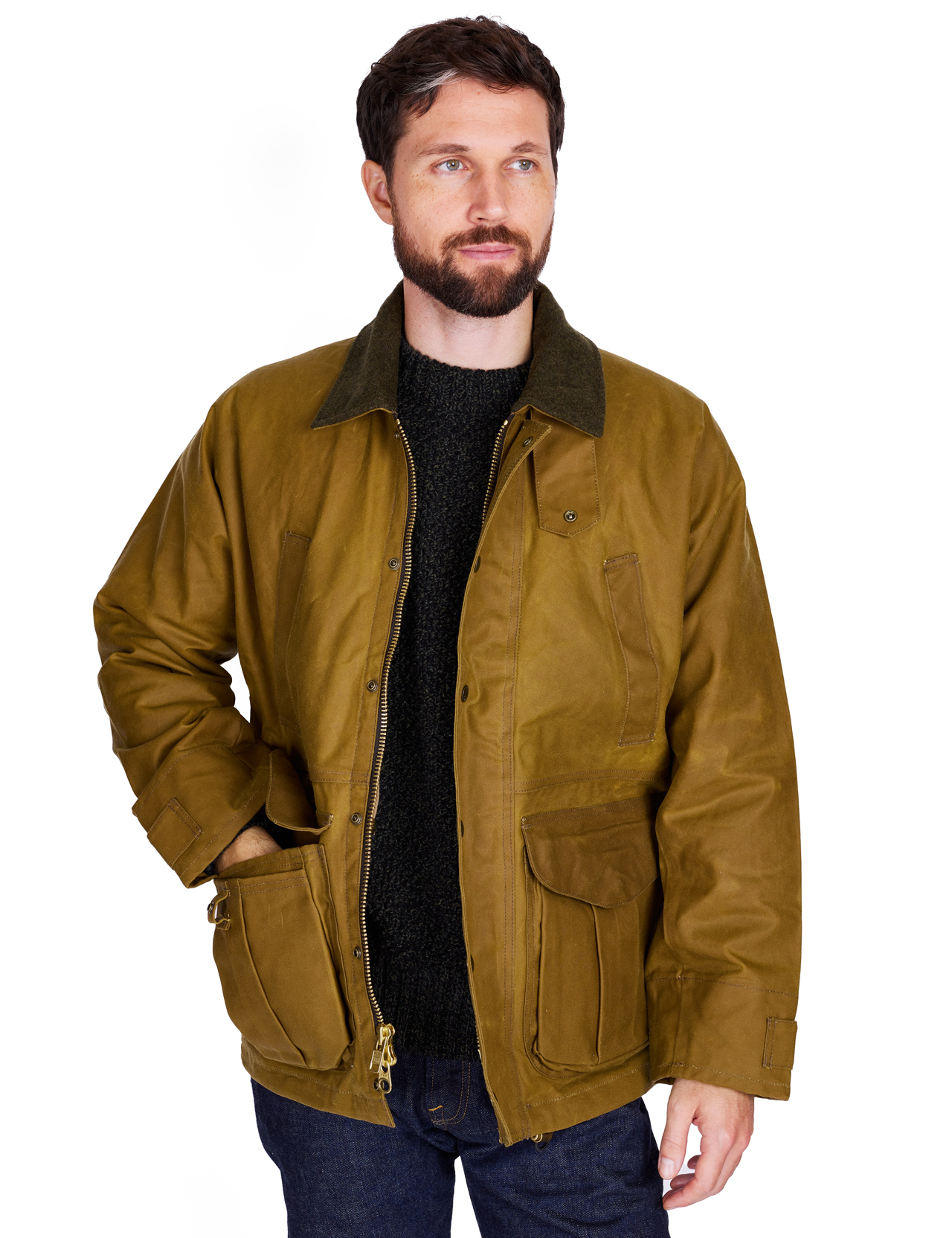 Filson Guide Jacket Filson - Tin Cloth Field Vaxad Jacka - Dark Tan | Sverige