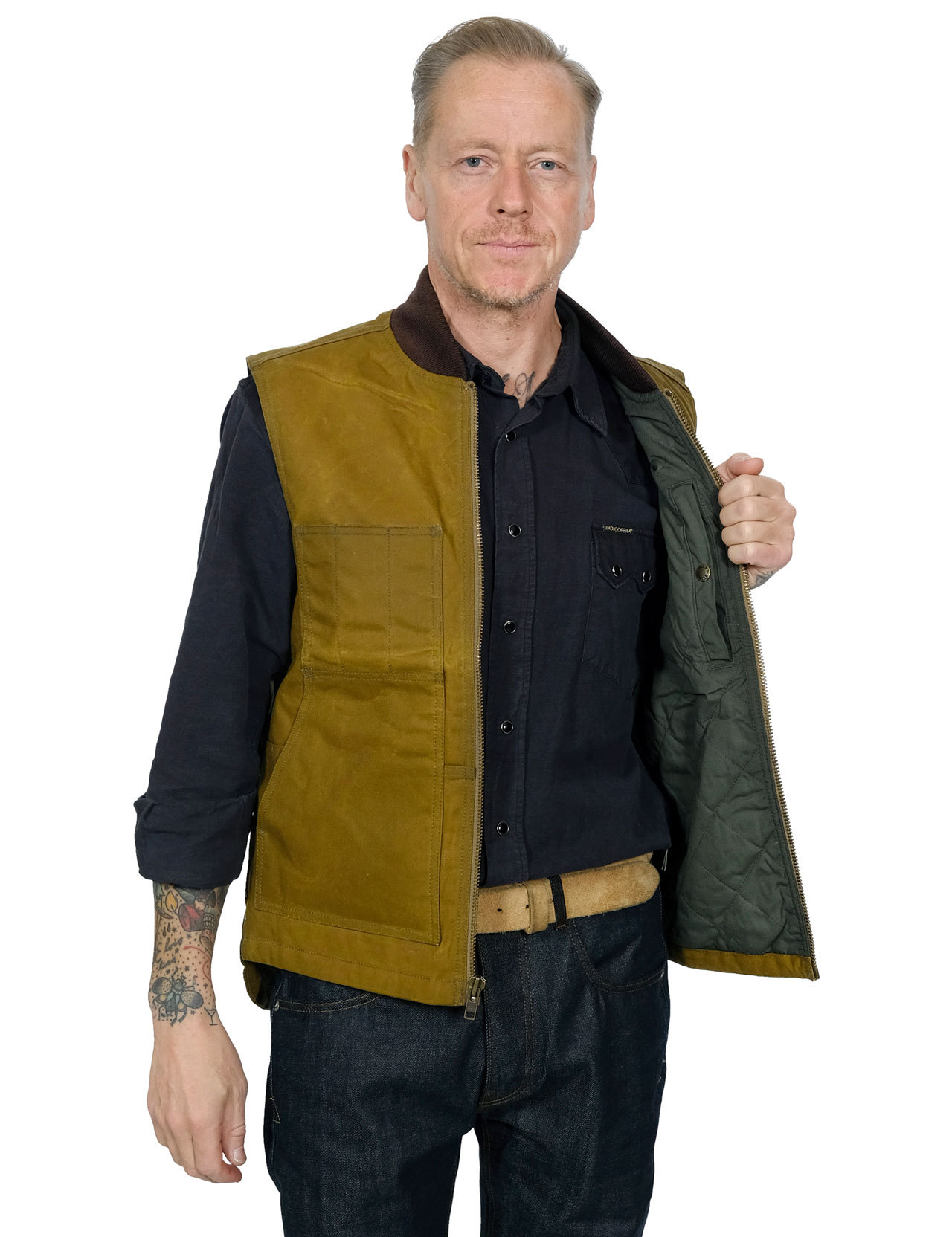 Filson Tin Cloth Insulated Work Vest Dark Tan