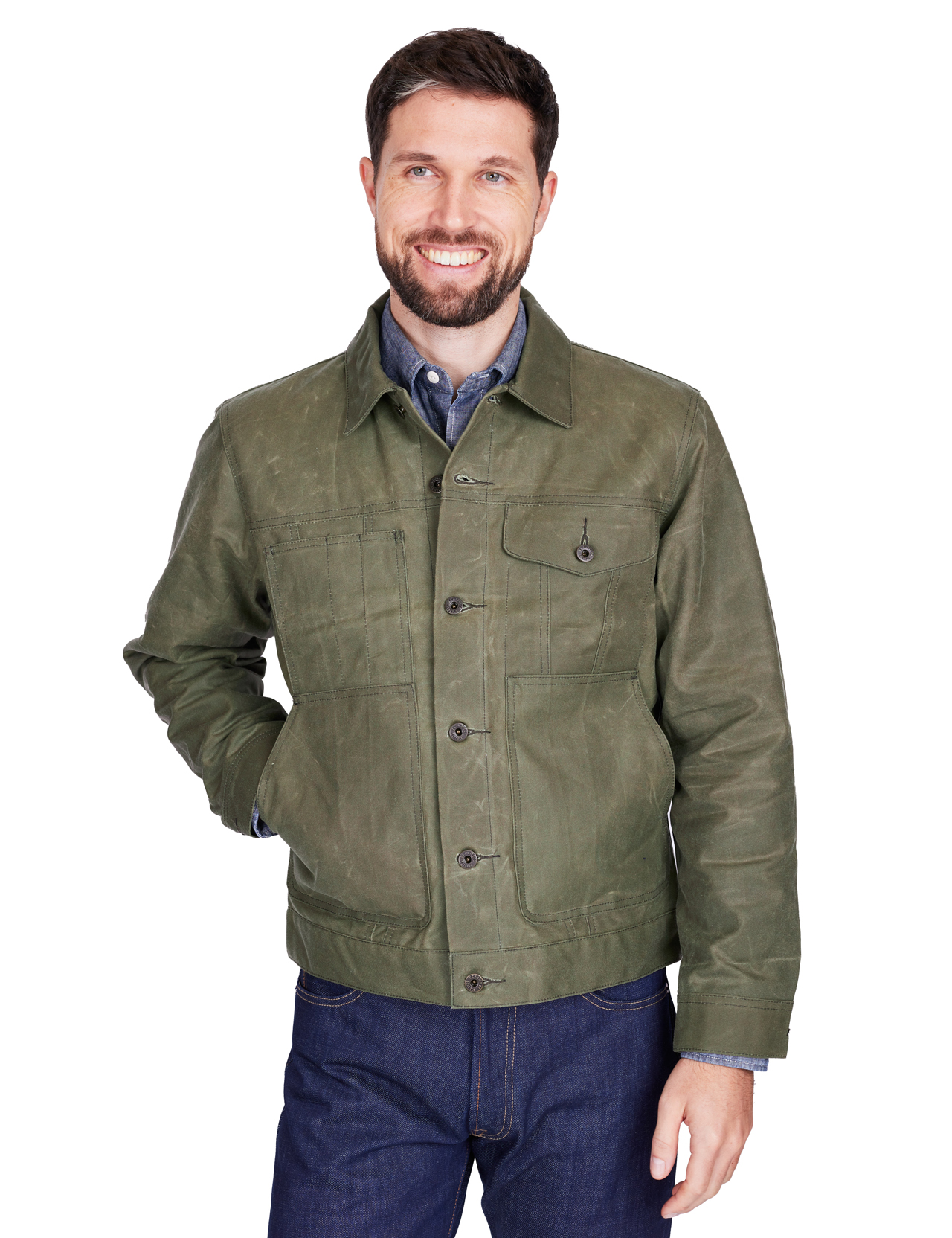 Filson - Tin Cloth Short Lined Cruiser Jacket - Military Green