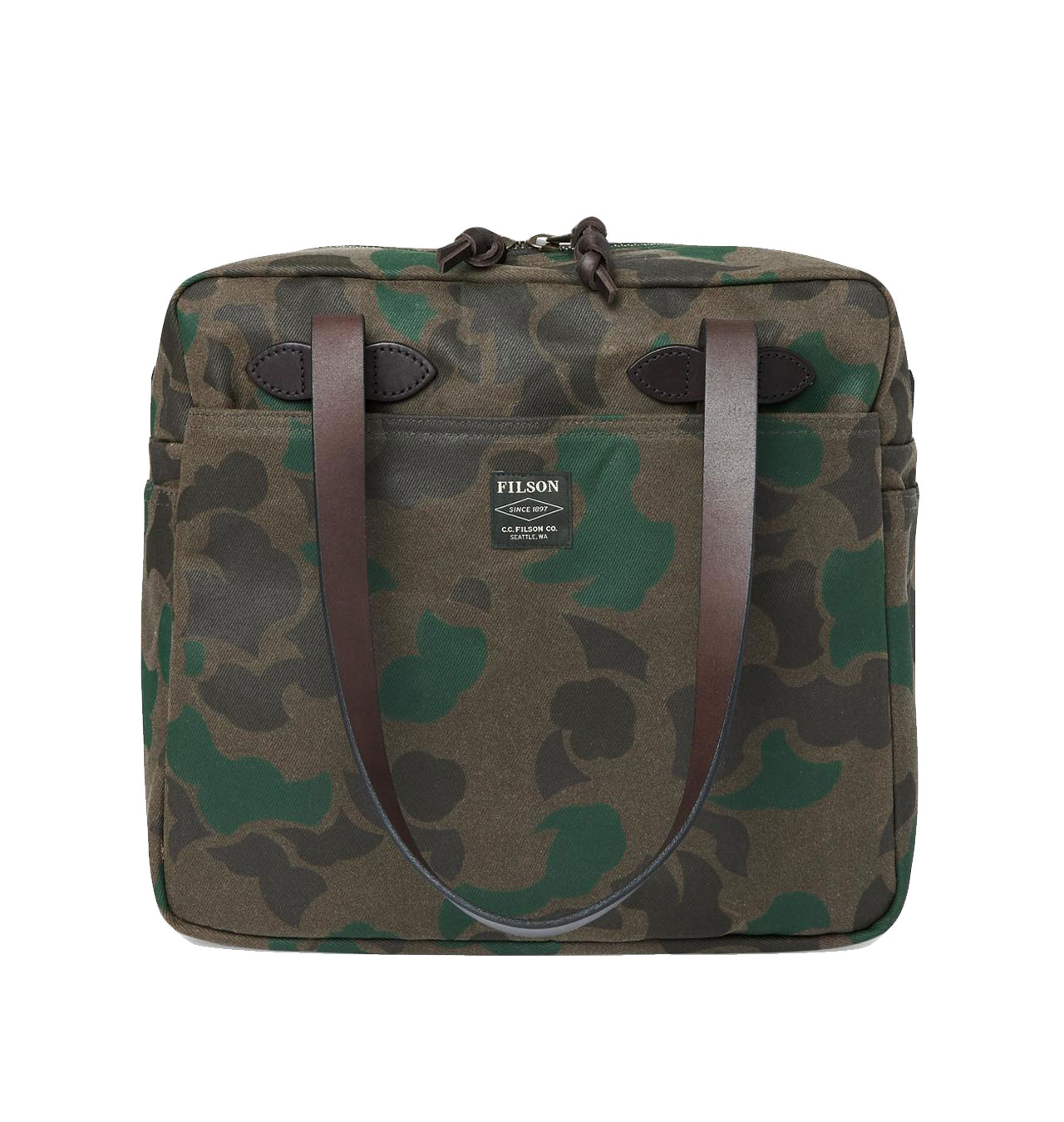 Filson - Tote Bag With Zipper Waxed Rugged Twill - Dark Shrub