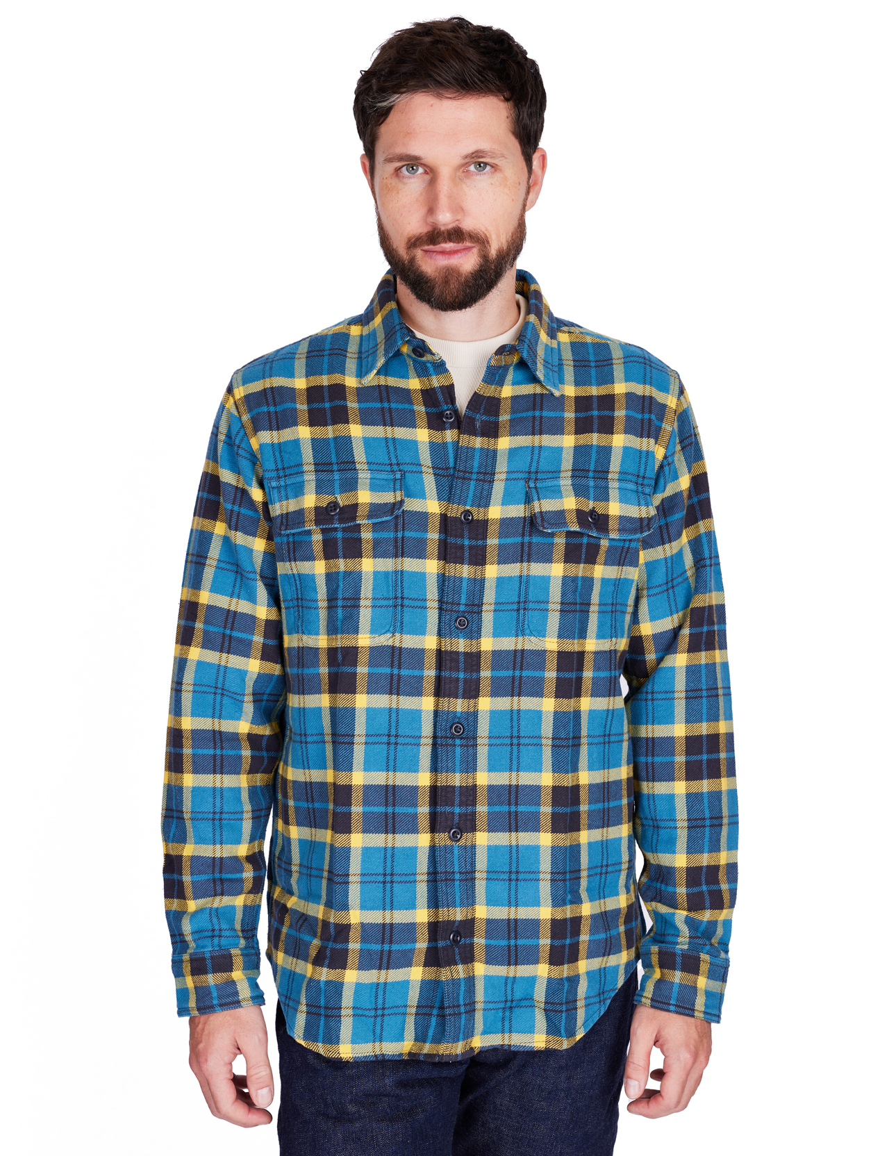 Filson - Vintage Flannel Work Shirt - Blue Ash/Gold Plaid