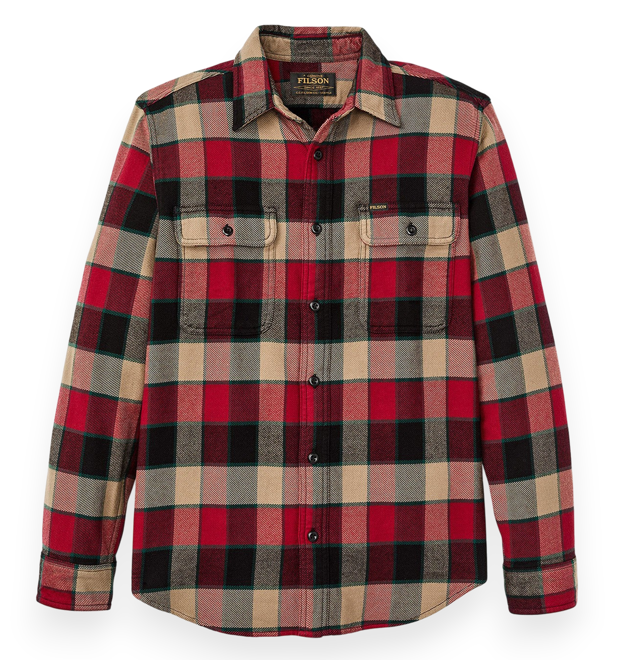 Filson---Vintage-Flannel-Work-Shirt---Red---Cream-Plaid